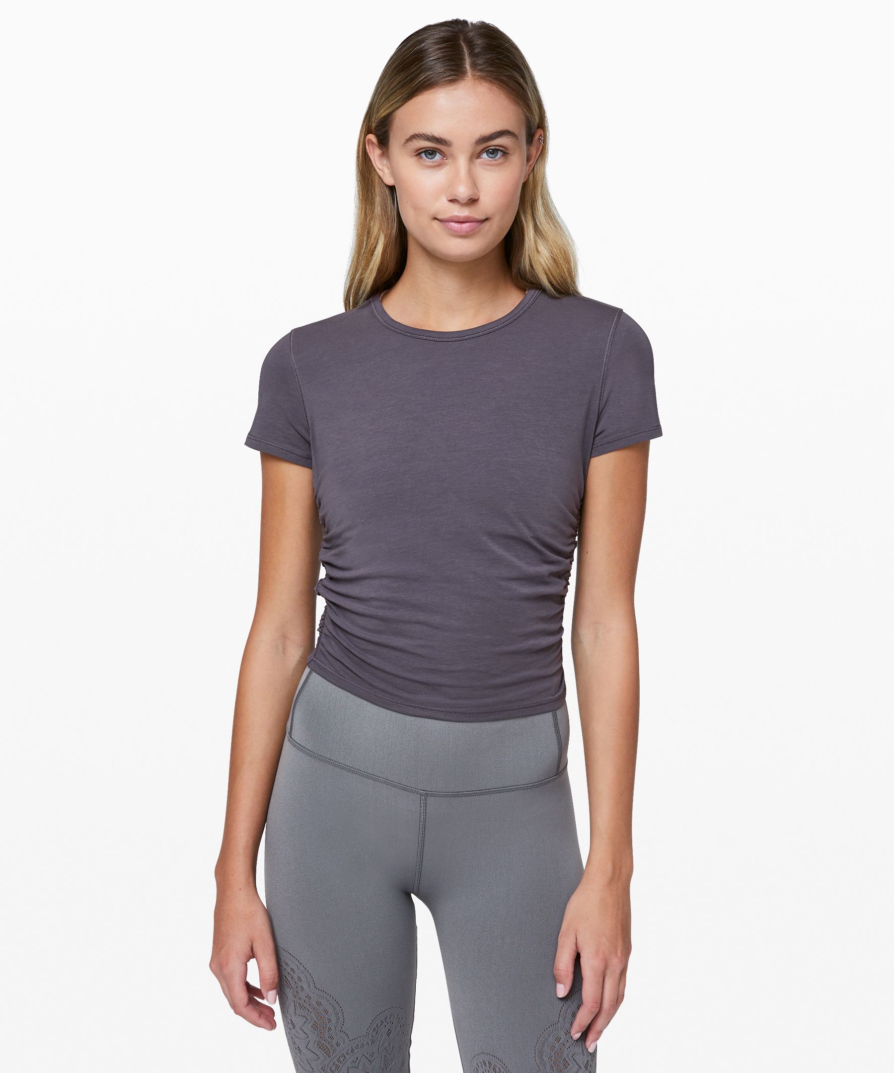 Lululemon All It Takes Short Sleeve - Diamond Dye Pitch Grey Graphite Grey  - lulu fanatics