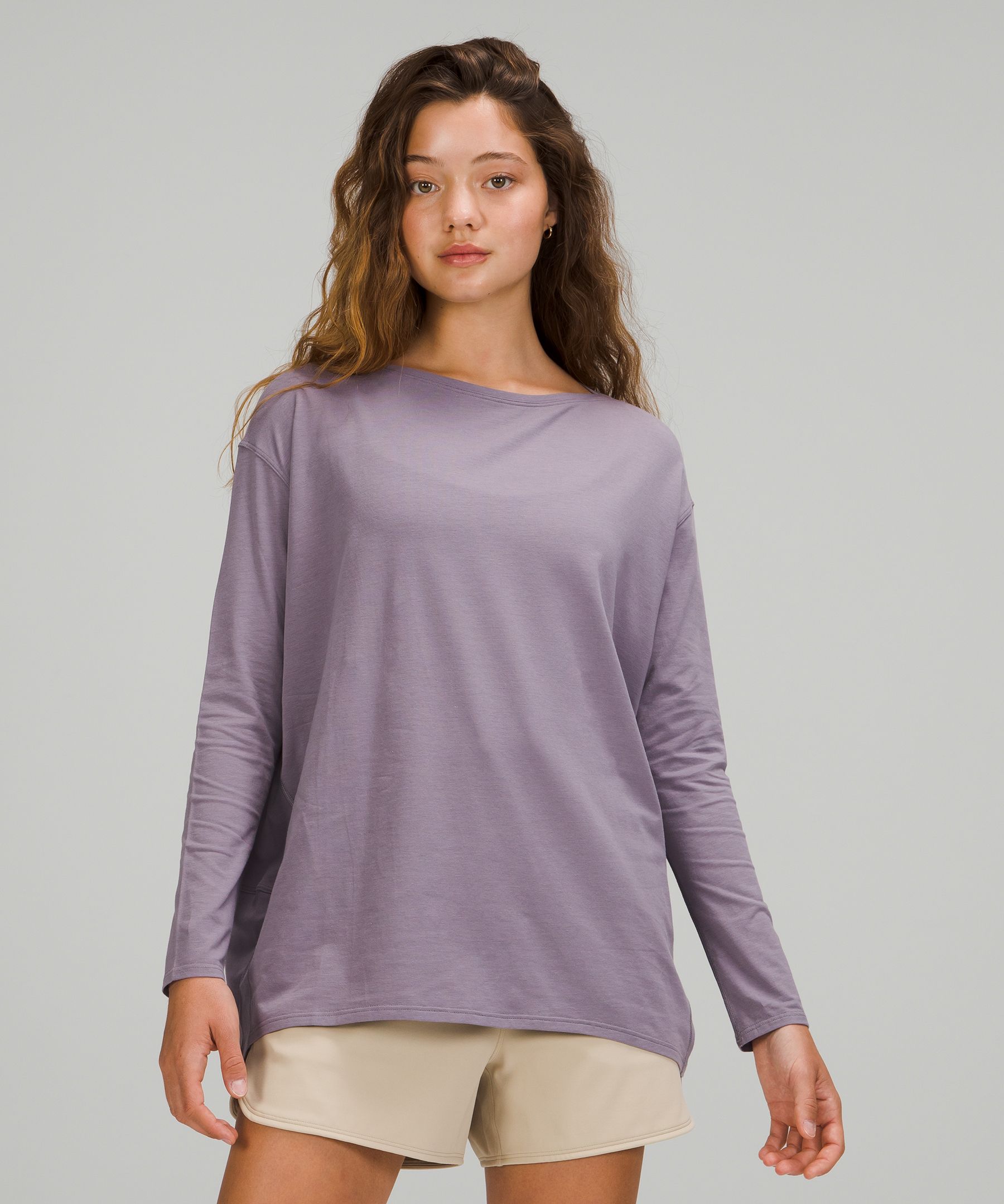 Lululemon Back In Action Long Sleeve In Dusky Lavender