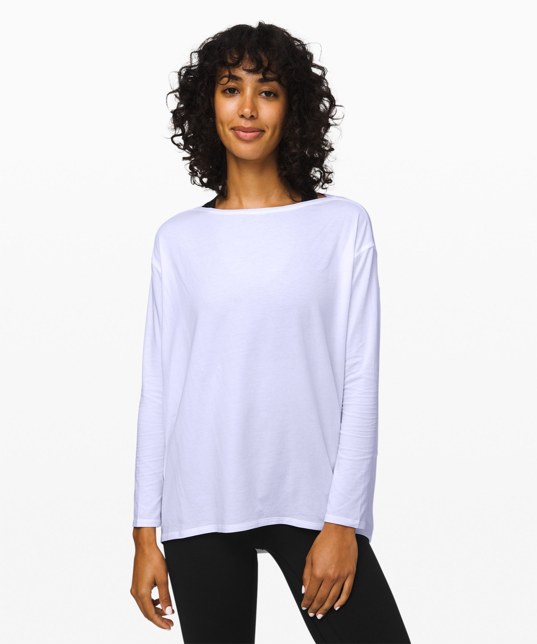 Lululemon Back In Action Long Sleeve In Blue