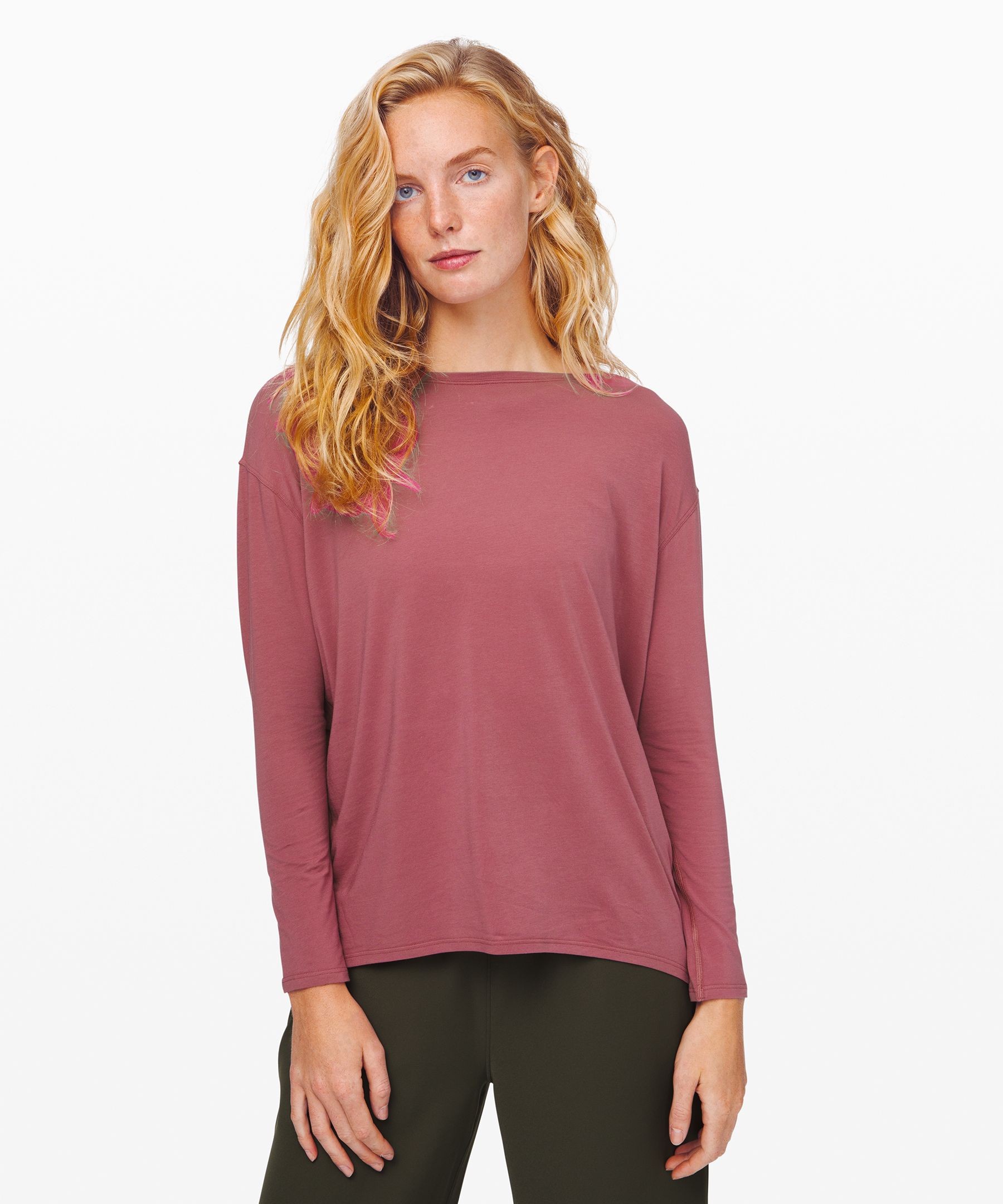 Lululemon Back In Action Long Sleeve Shirt In Pink Blossom