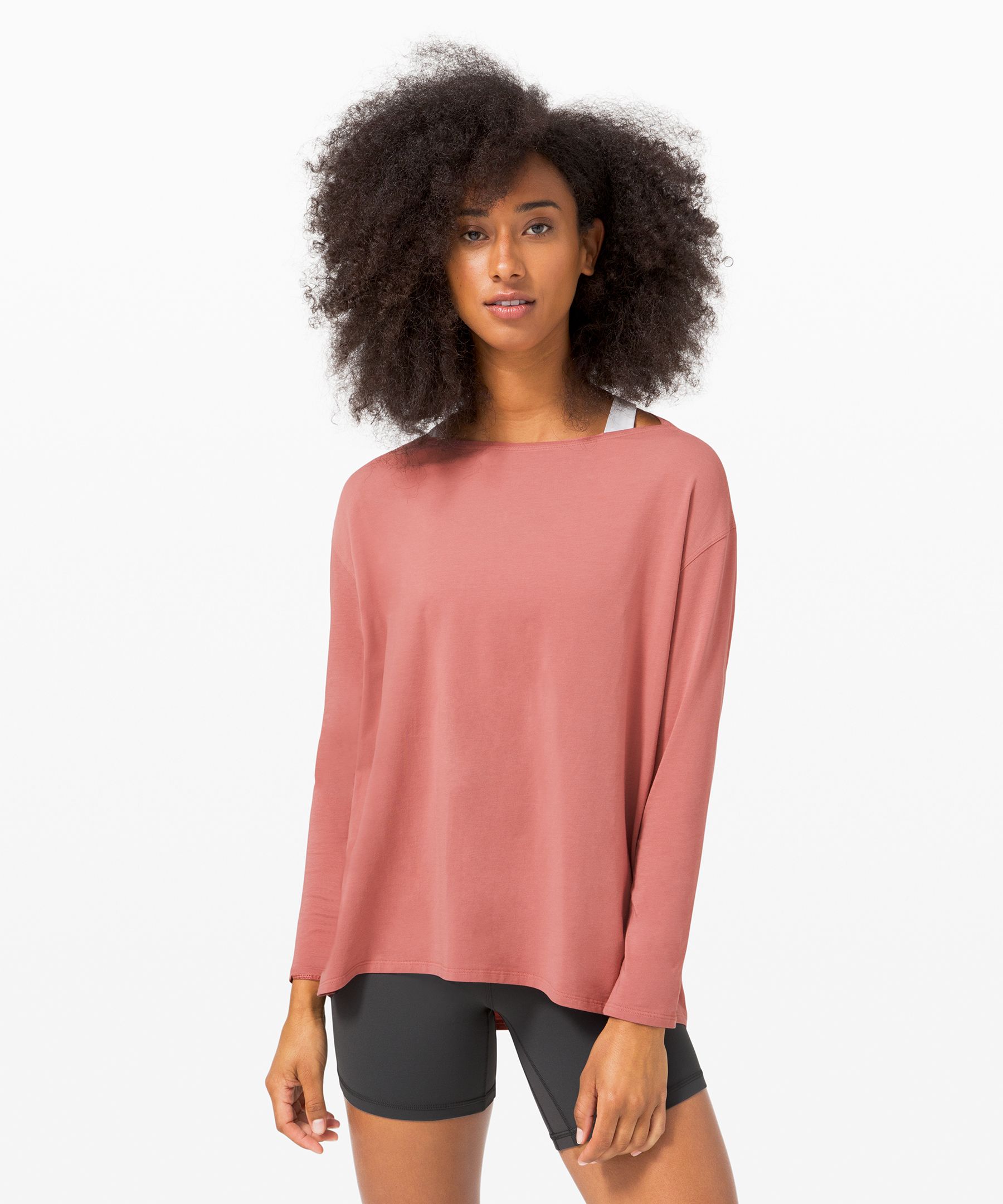 Lululemon Back In Action Long Sleeve Shirt In Brier Rose