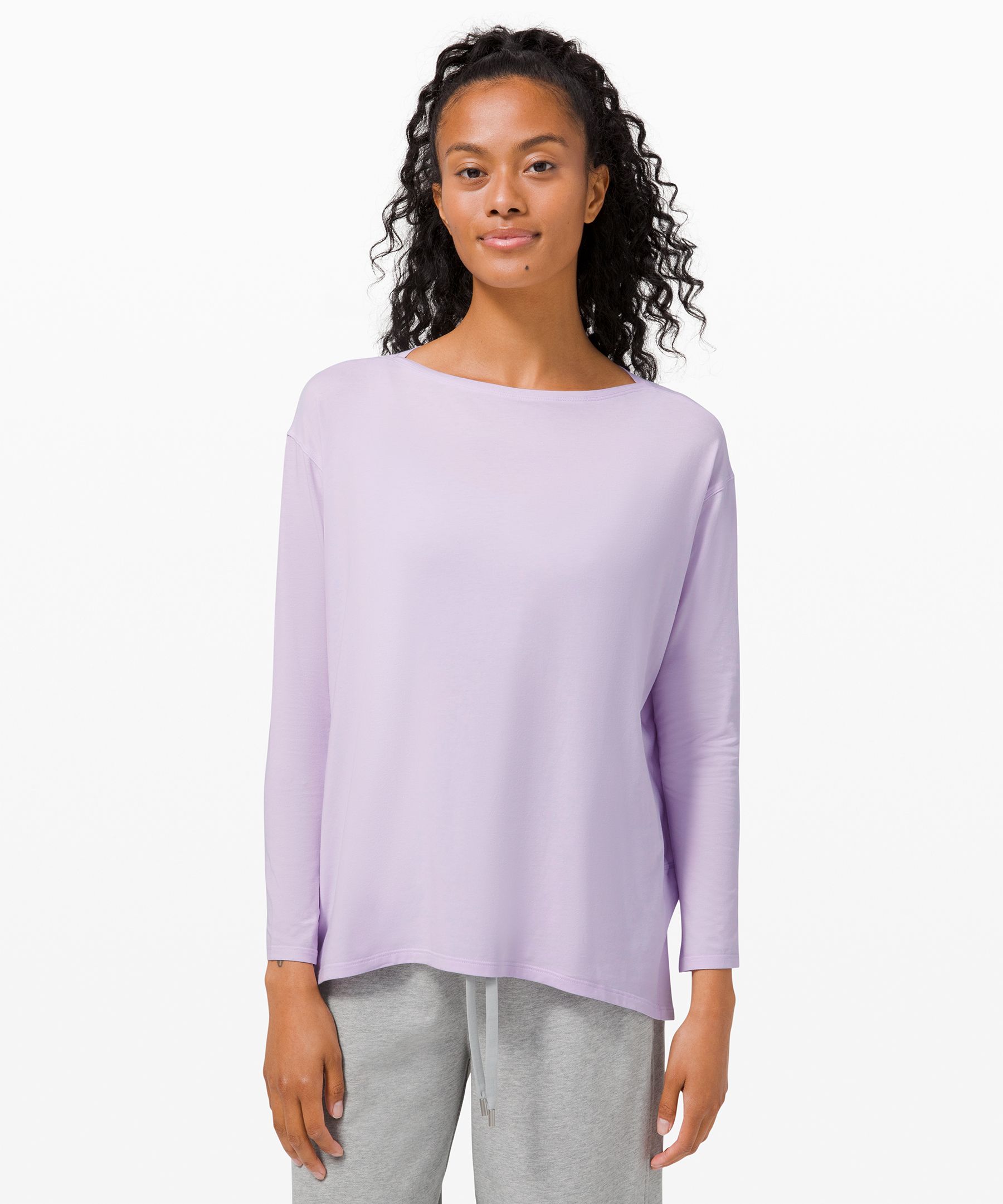 Lululemon Back In Action Long-sleeve Shirt - Short Serve Stripe Heathered  Spiced Chai White