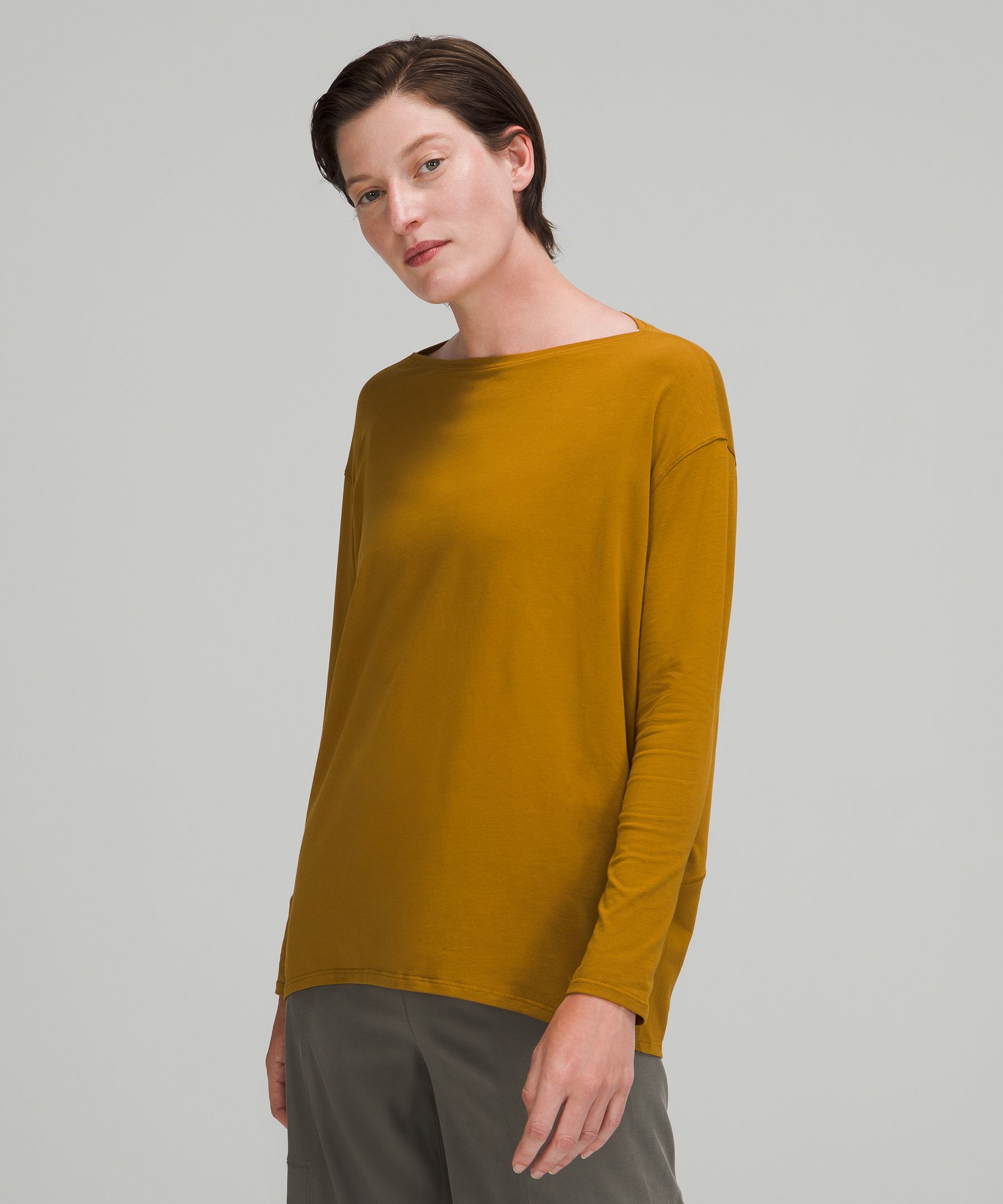Lululemon Back In Action Long Sleeve Shirt In Yellow