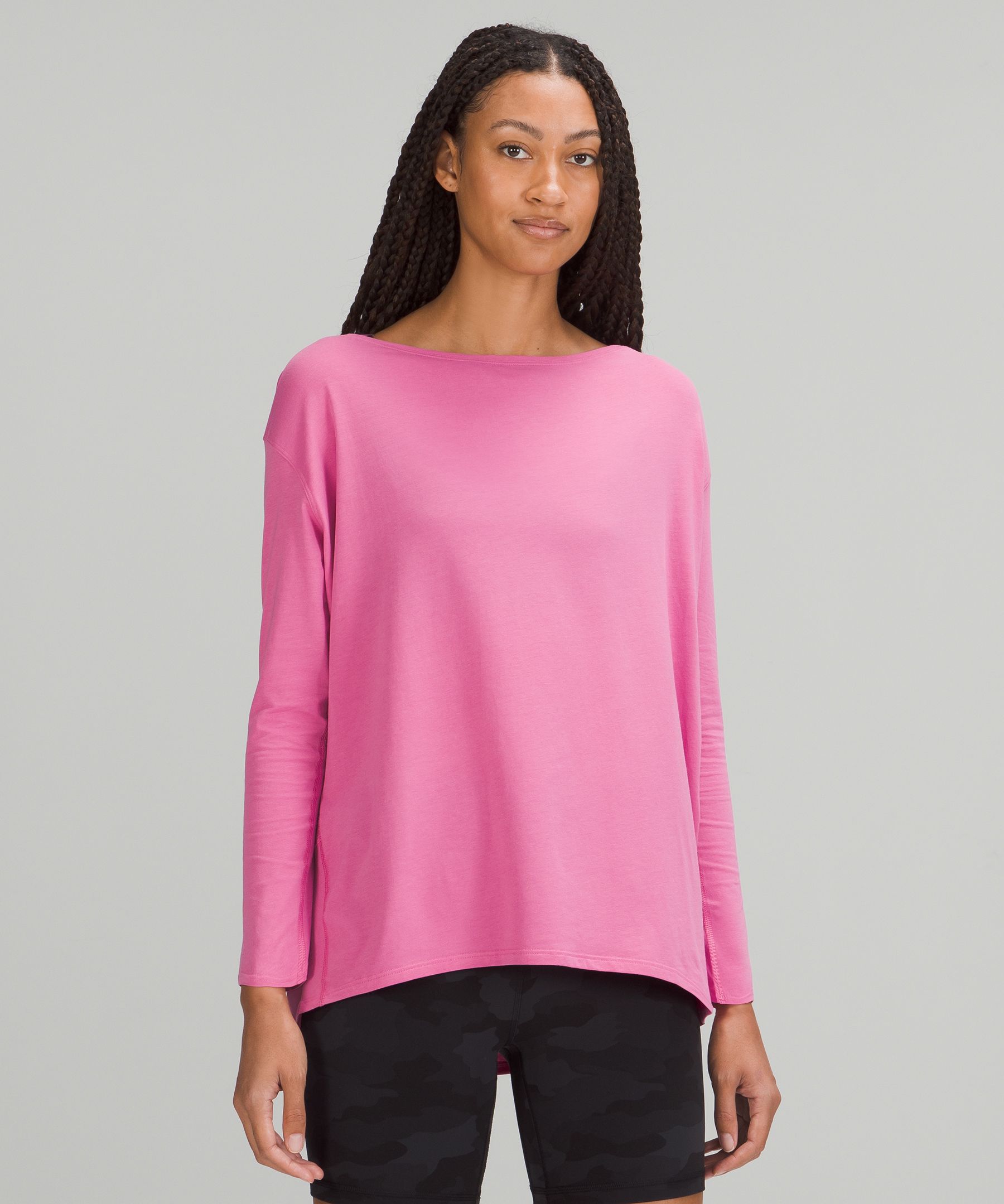 Lululemon Back In Action Long Sleeve Shirt In Pink Blossom