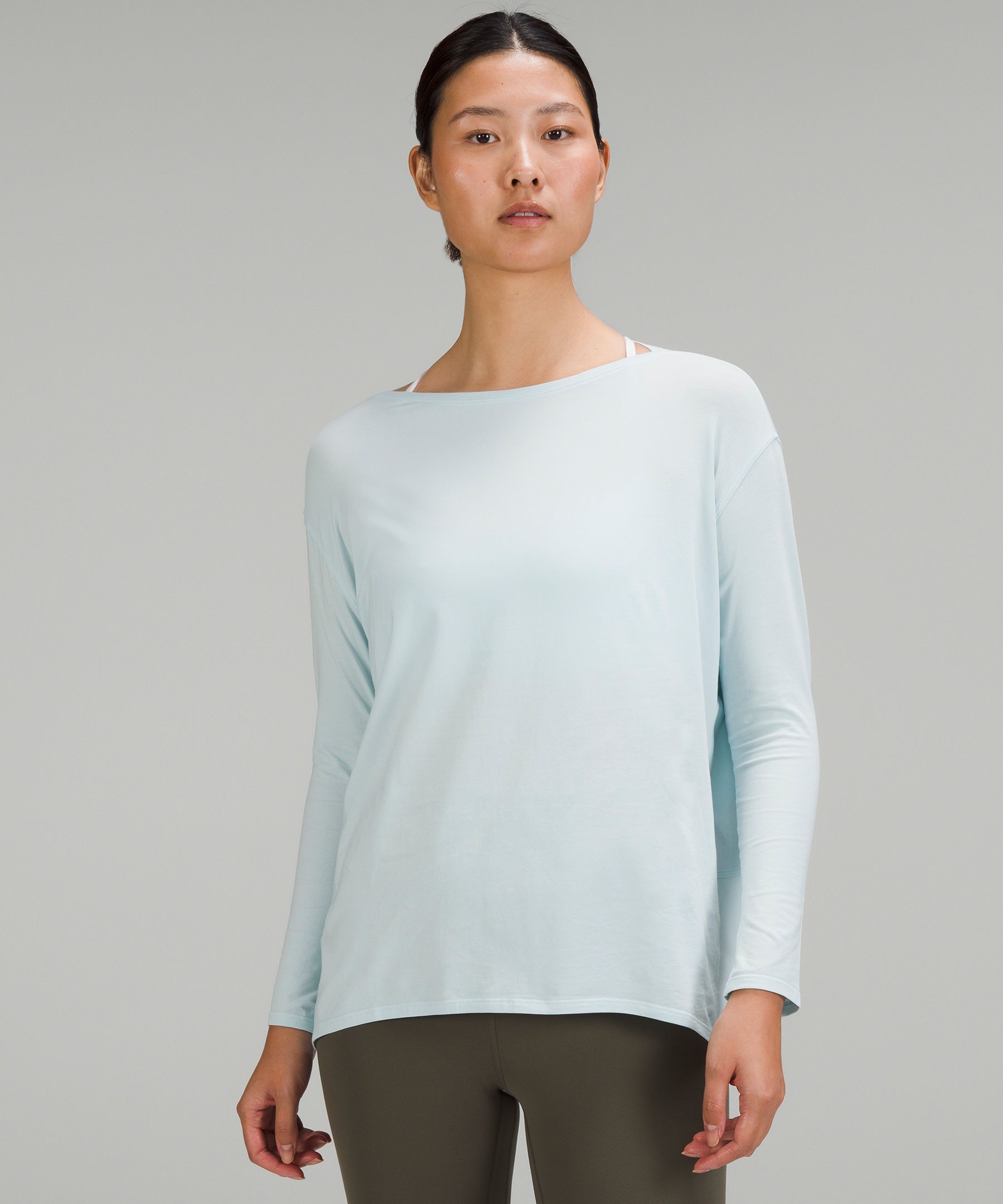 ルルレモン back in action 長袖 ブルー系 サイズ6 Lululemon Back In Action Long-sleeve Shirt | ModeSens