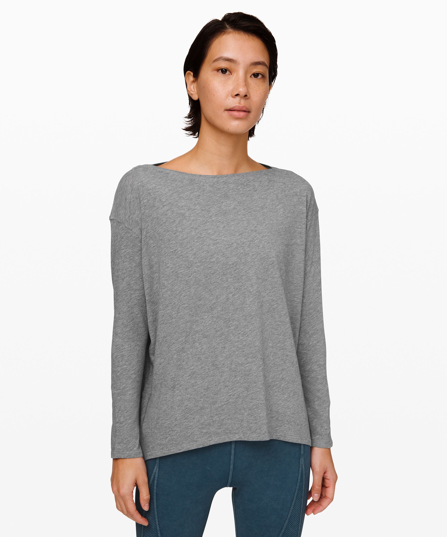 Lululemon Back In Action Long Sleeve Shirt In Grey