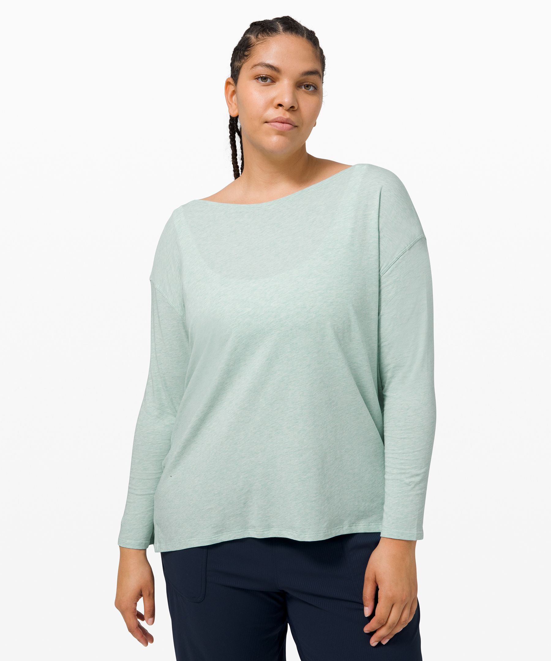 Lululemon Back In Action Long Sleeve In Blue