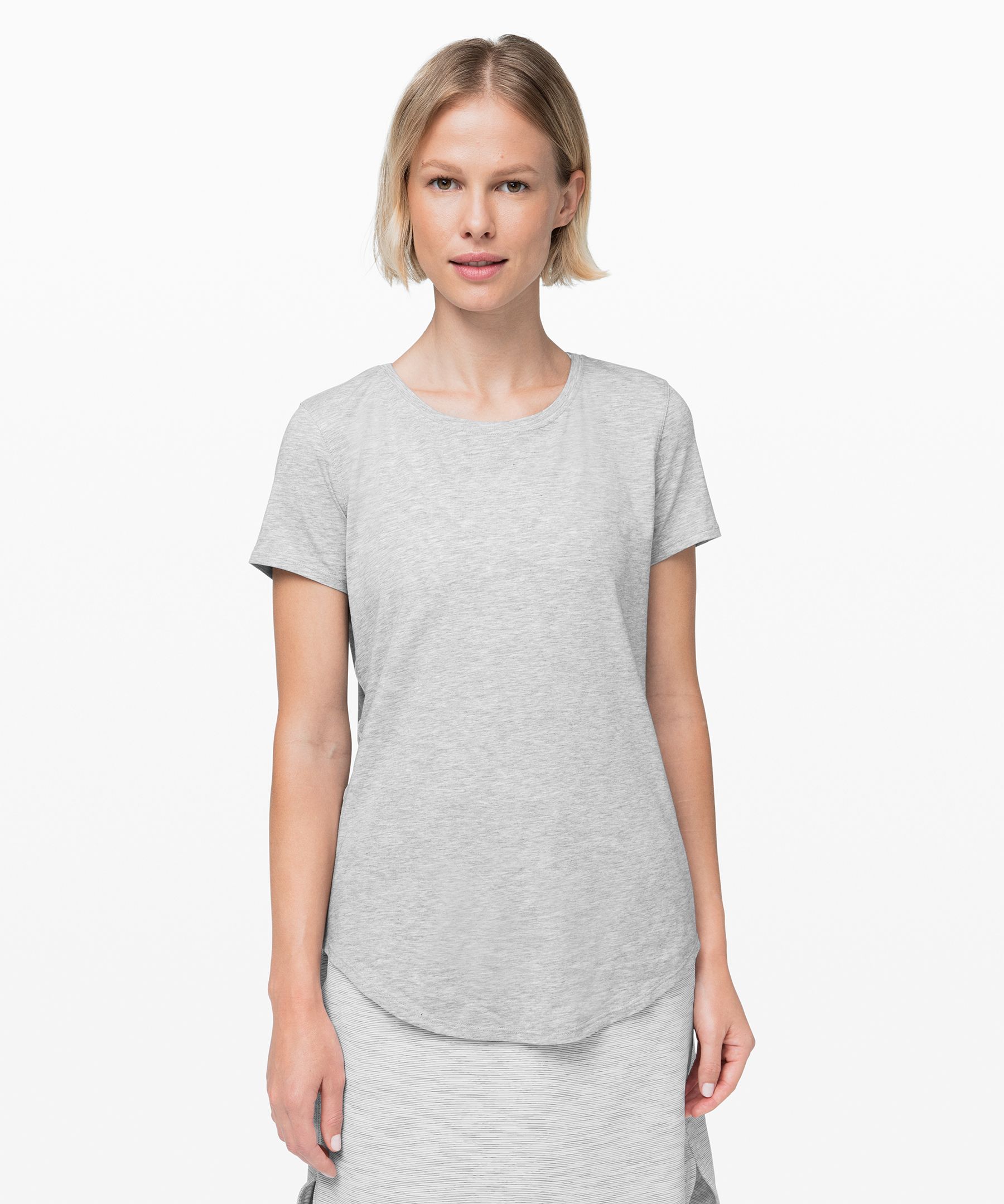 Lululemon Love Crew Short Sleeve T-shirt Lightweight In Heathered Core Light Grey
