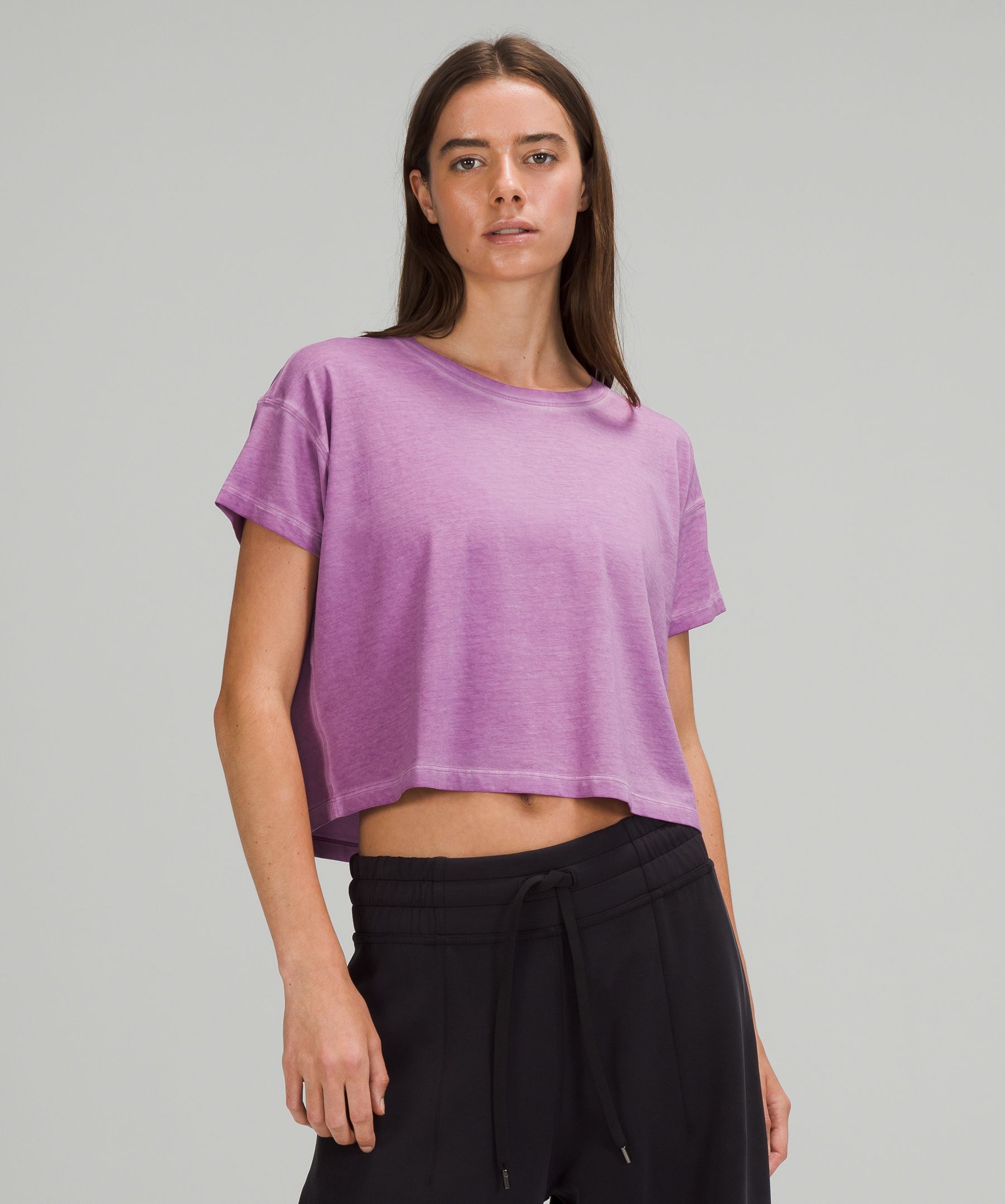 Lululemon Cates Tee In Sublimado Pigment Dye Wisteria Purple