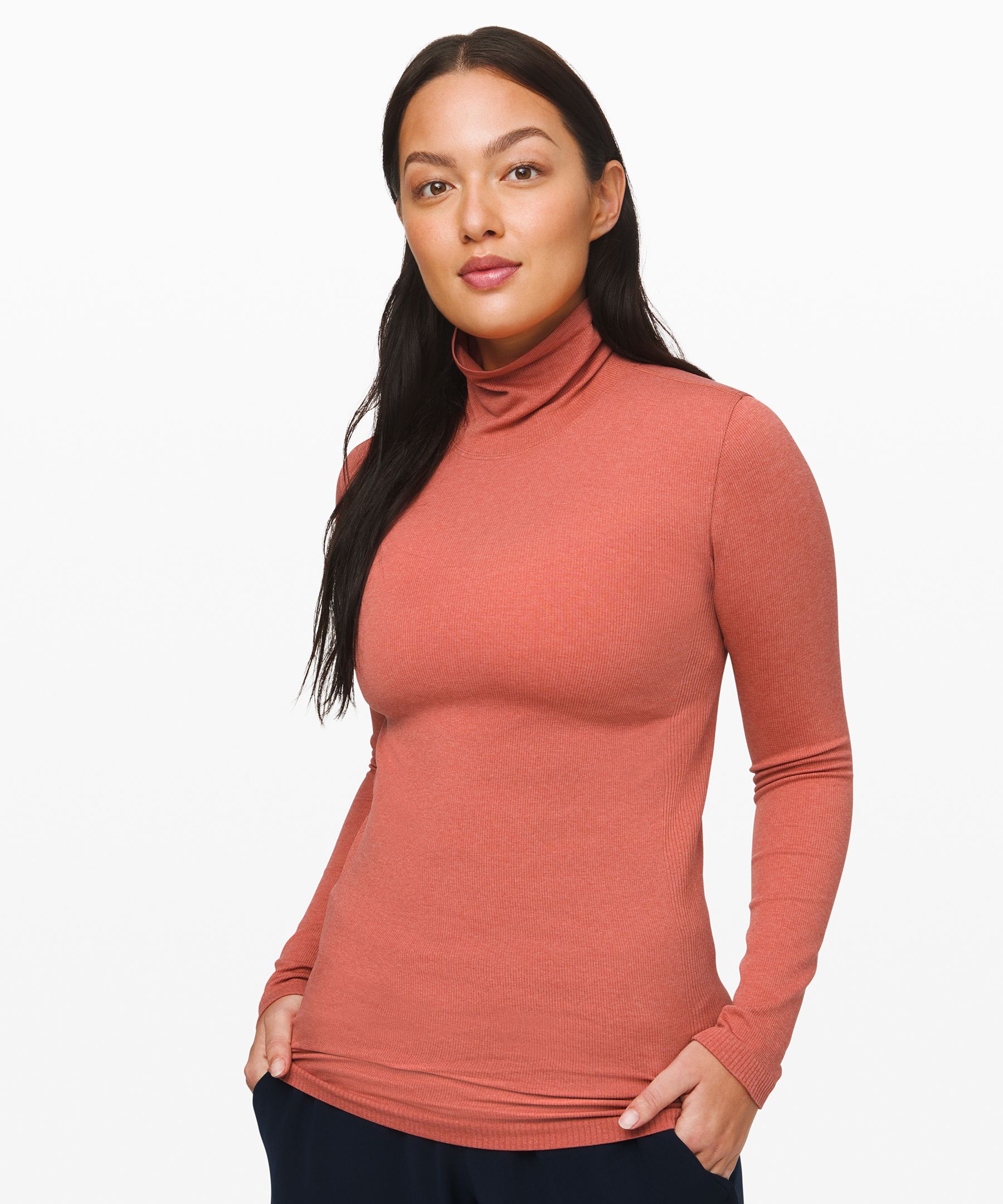 Lululemon Yin Vibes Turtleneck In Orange