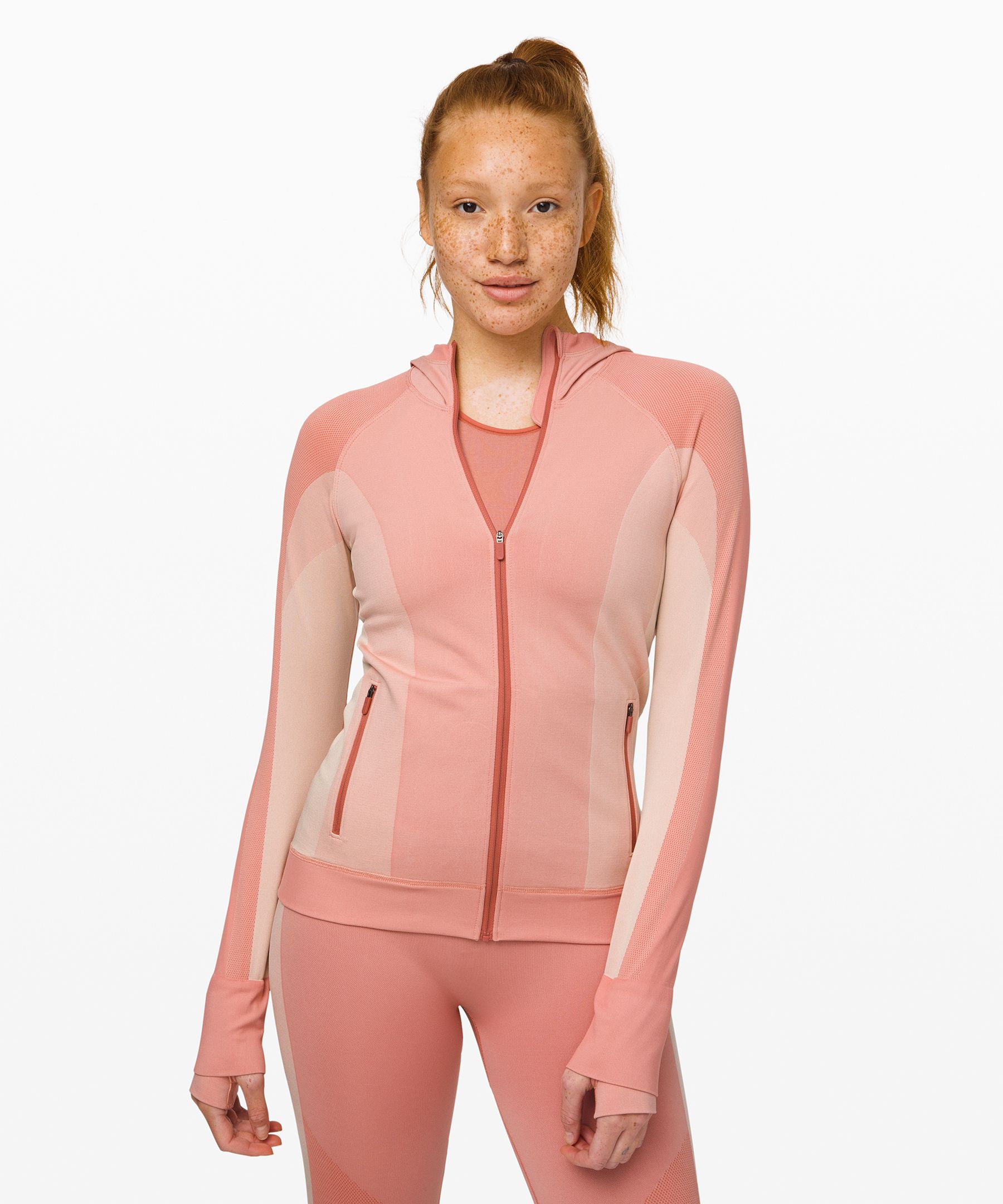 Lululemon Ebb To Train Jacket *abstract In Copper Clay/angel Wing