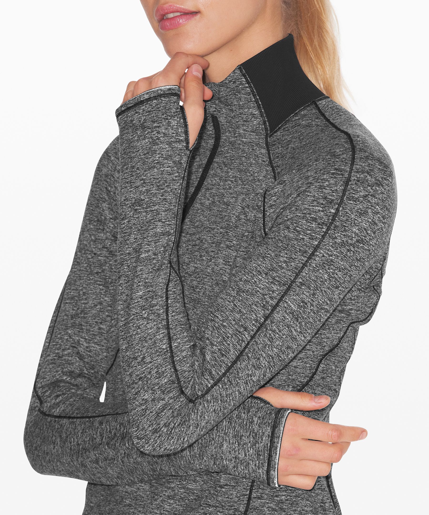 Lululemon Always Alert 1/2 Zip - Heathered Petrol Blue - lulu fanatics