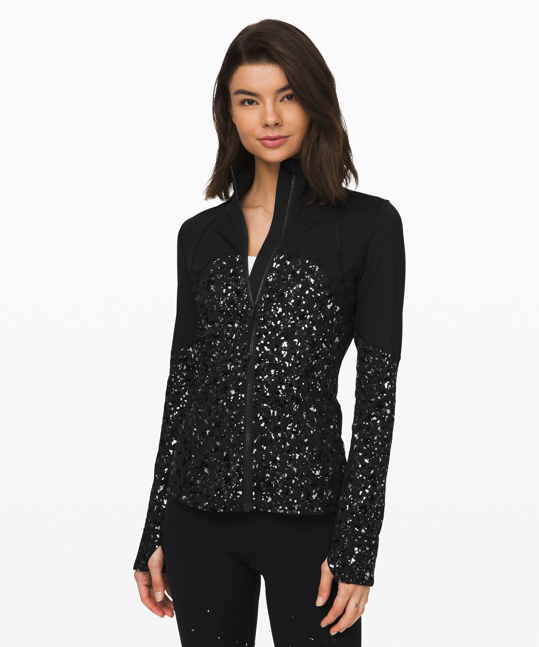 Lululemon Define Jacket *speckle Shine In Black/deep Coal/silver