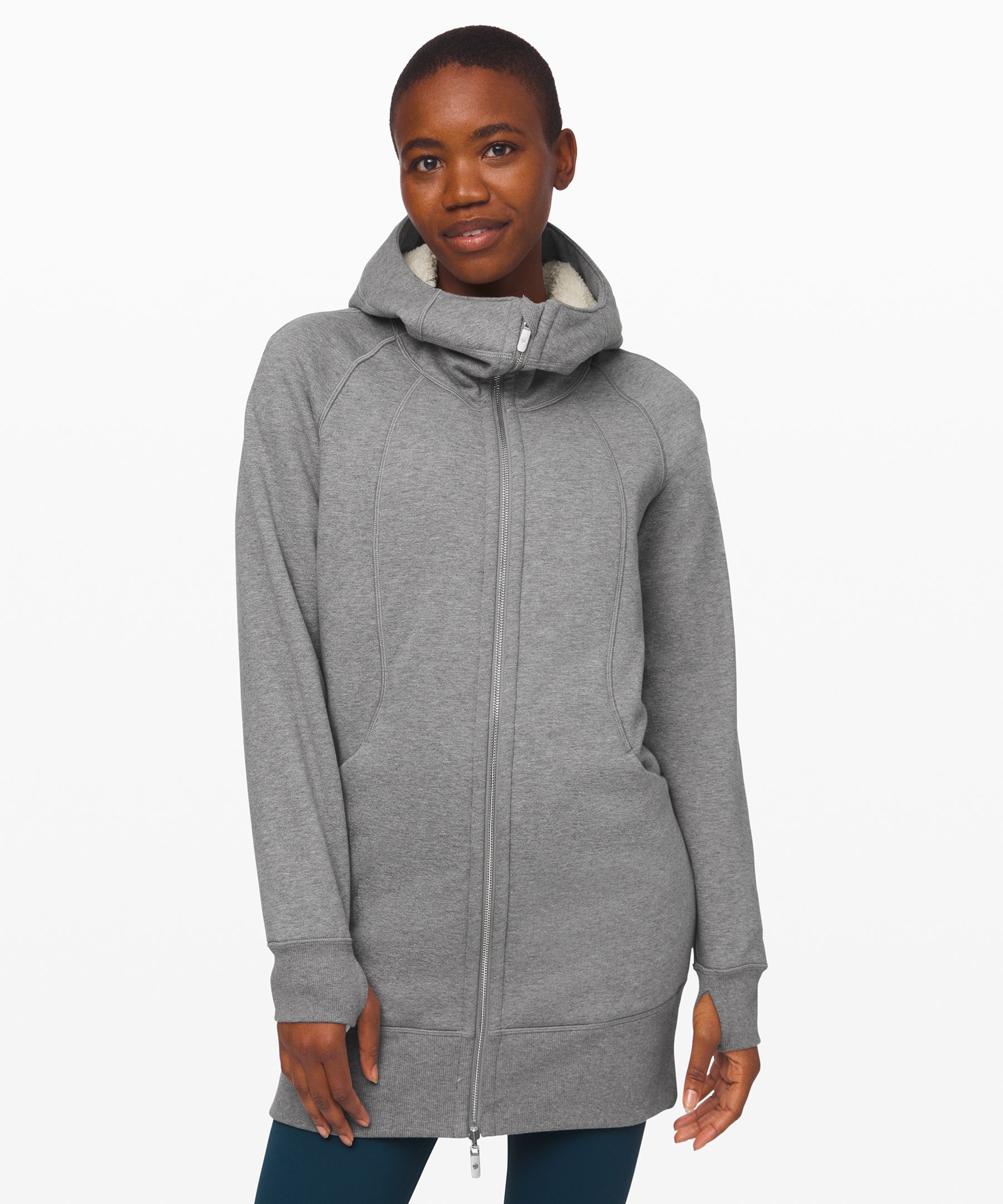 grey sherpa hoodie