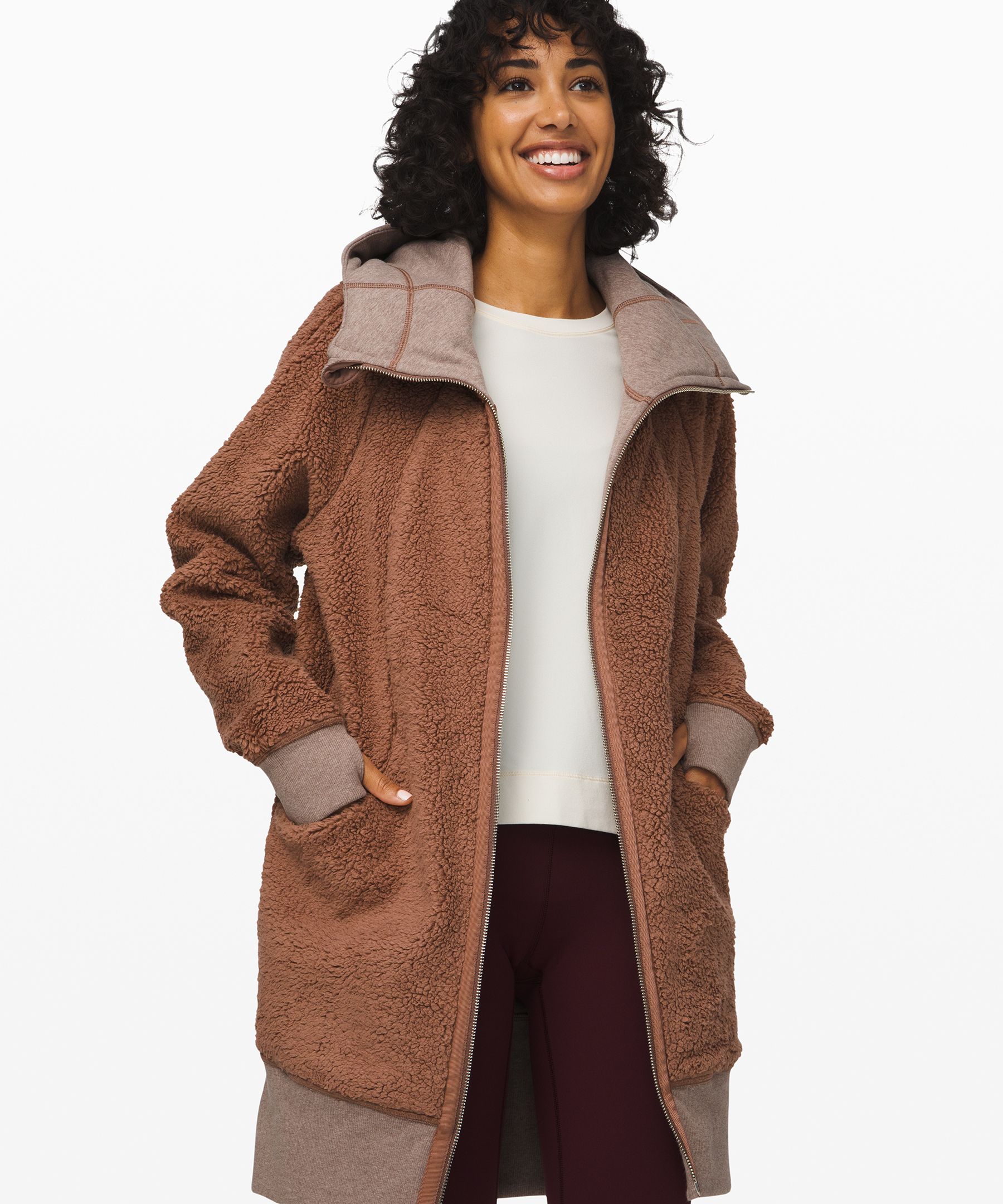 brown sherpa hoodie