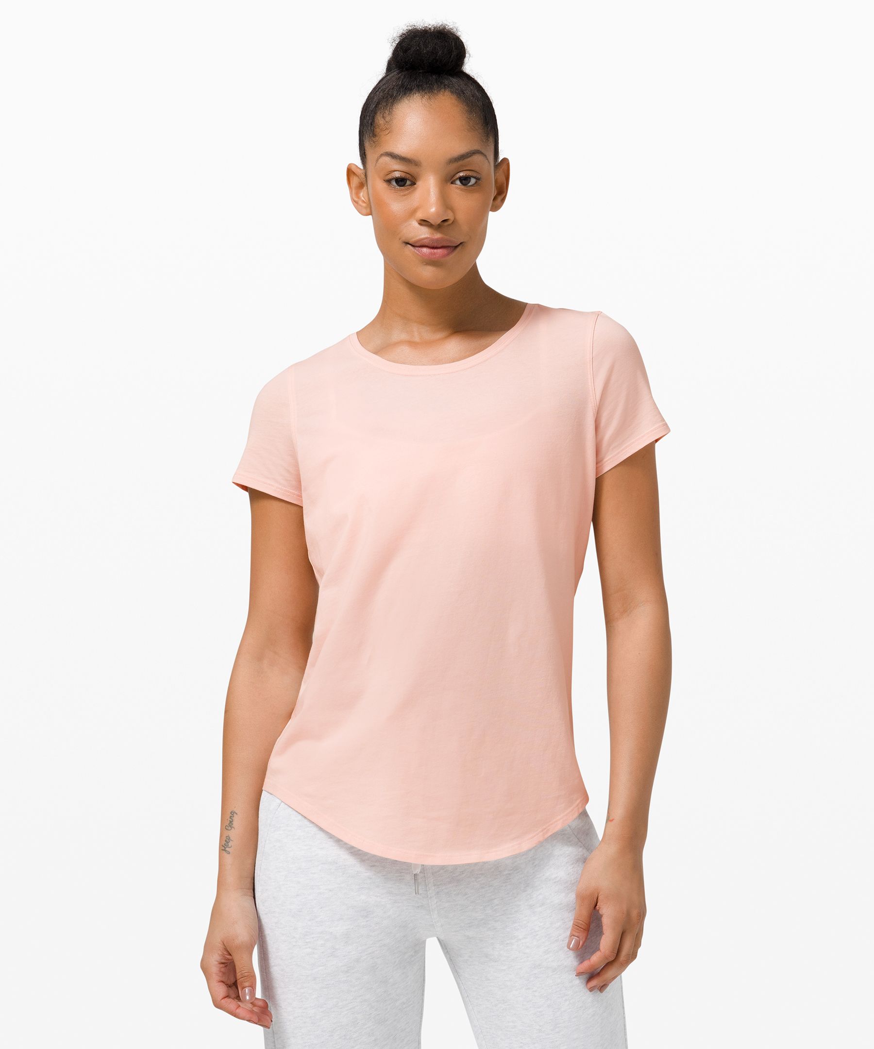 Lululemon Love Crew Short Sleeve T-shirt Lightweight In Pink Mist