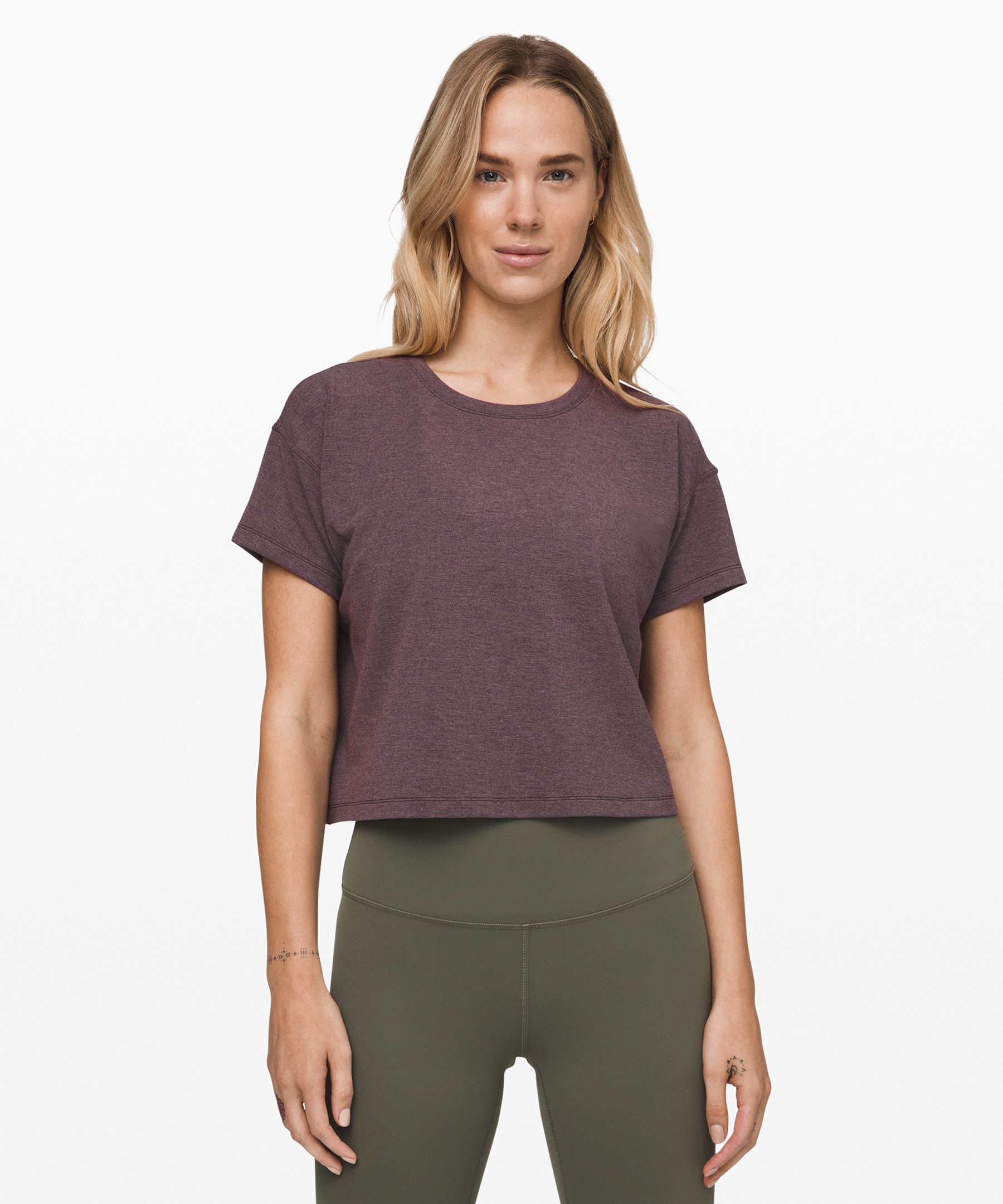 Lululemon Cates Tee In Heathered Antique Bark