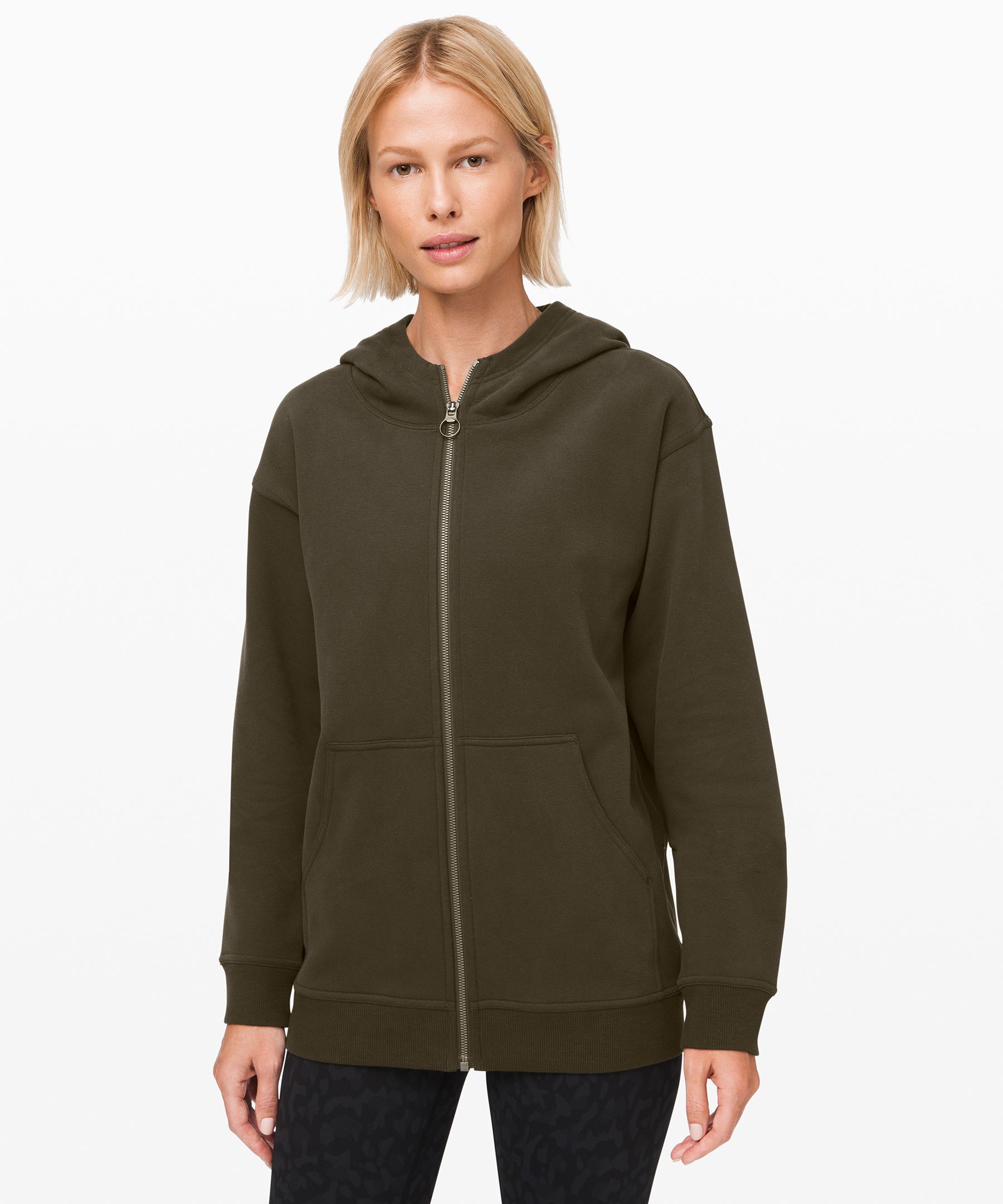 Lululemon All Yours Zip Hoodie In Dark Olive