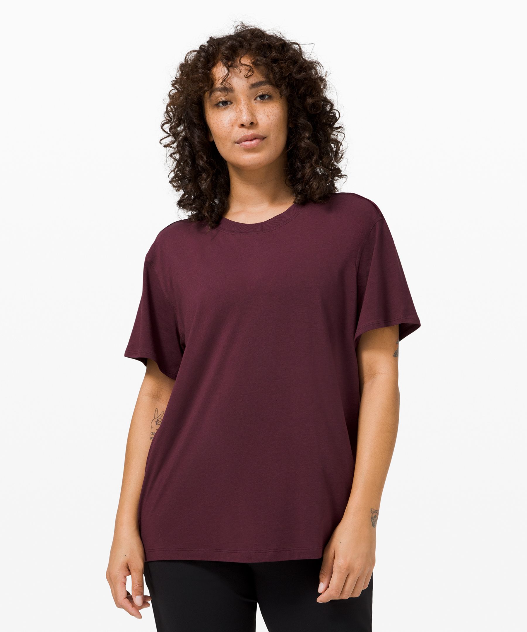 Lululemon All Yours Tee In Burgundy