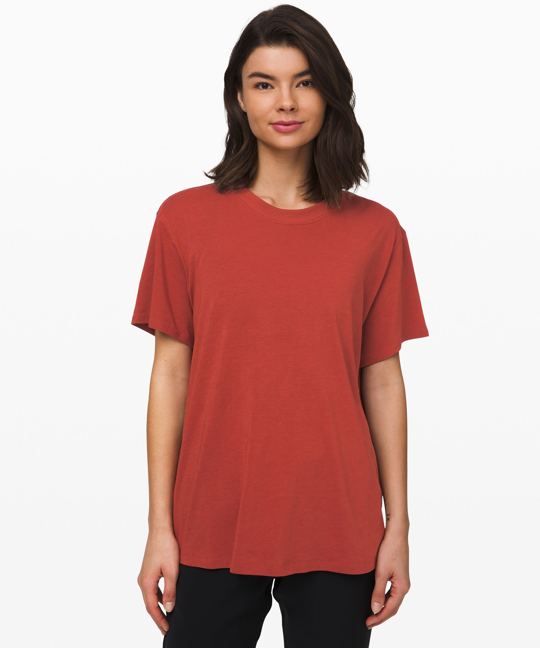 Lululemon All Yours Boyfriend Tee In Dark Olive