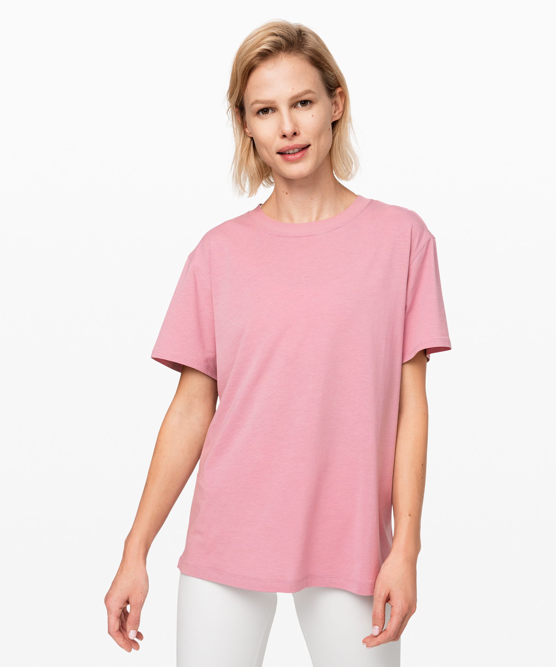 Lululemon All Yours Boyfriend Tee In Pink Taupe