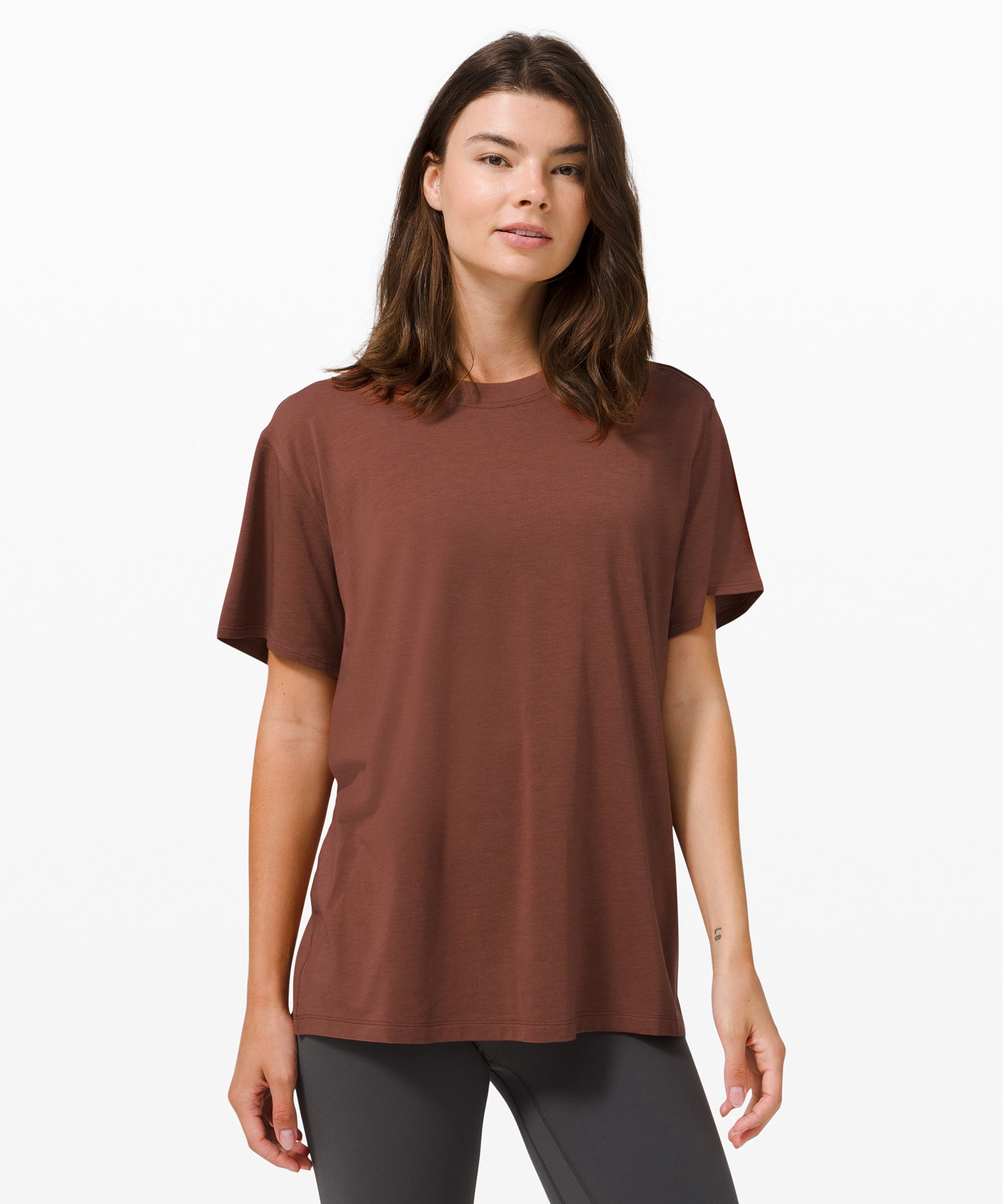 Lululemon All Yours Boyfriend Tee In Dark Olive