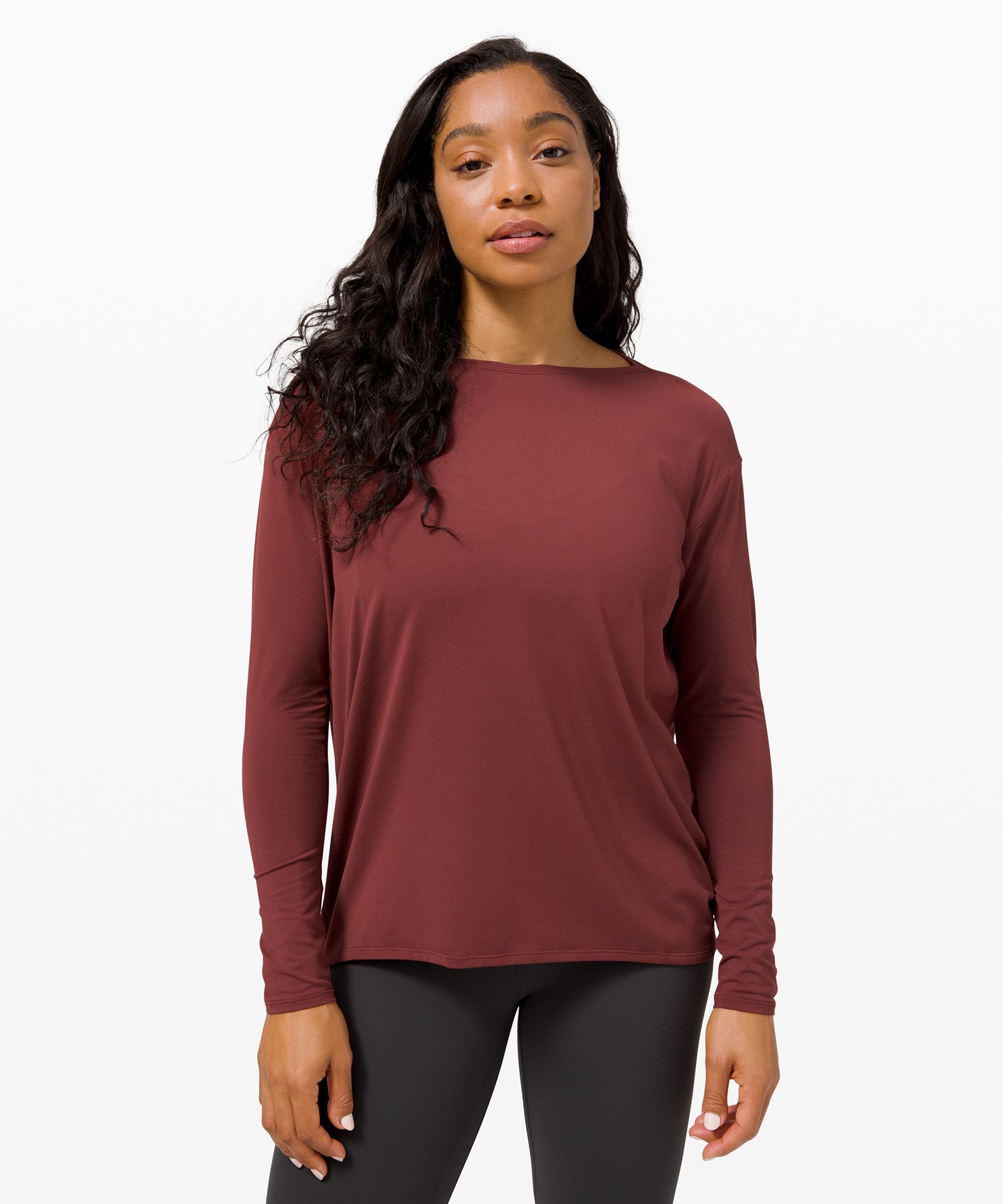 Lululemon Back In Action Rulu Long Sleeve Shirt In Speckle Rhino Grey/black