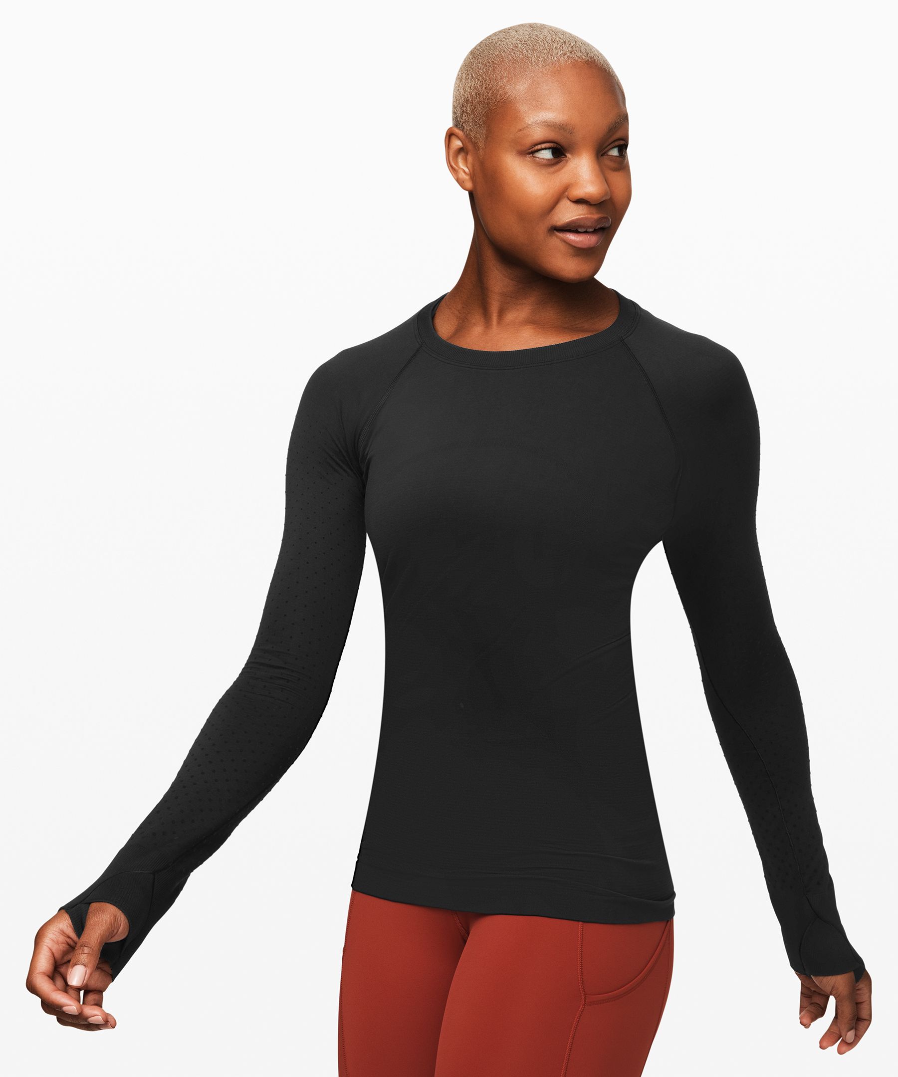 Lululemon Swiftly Tech Long Sleeve 2.0 *flocked In Black