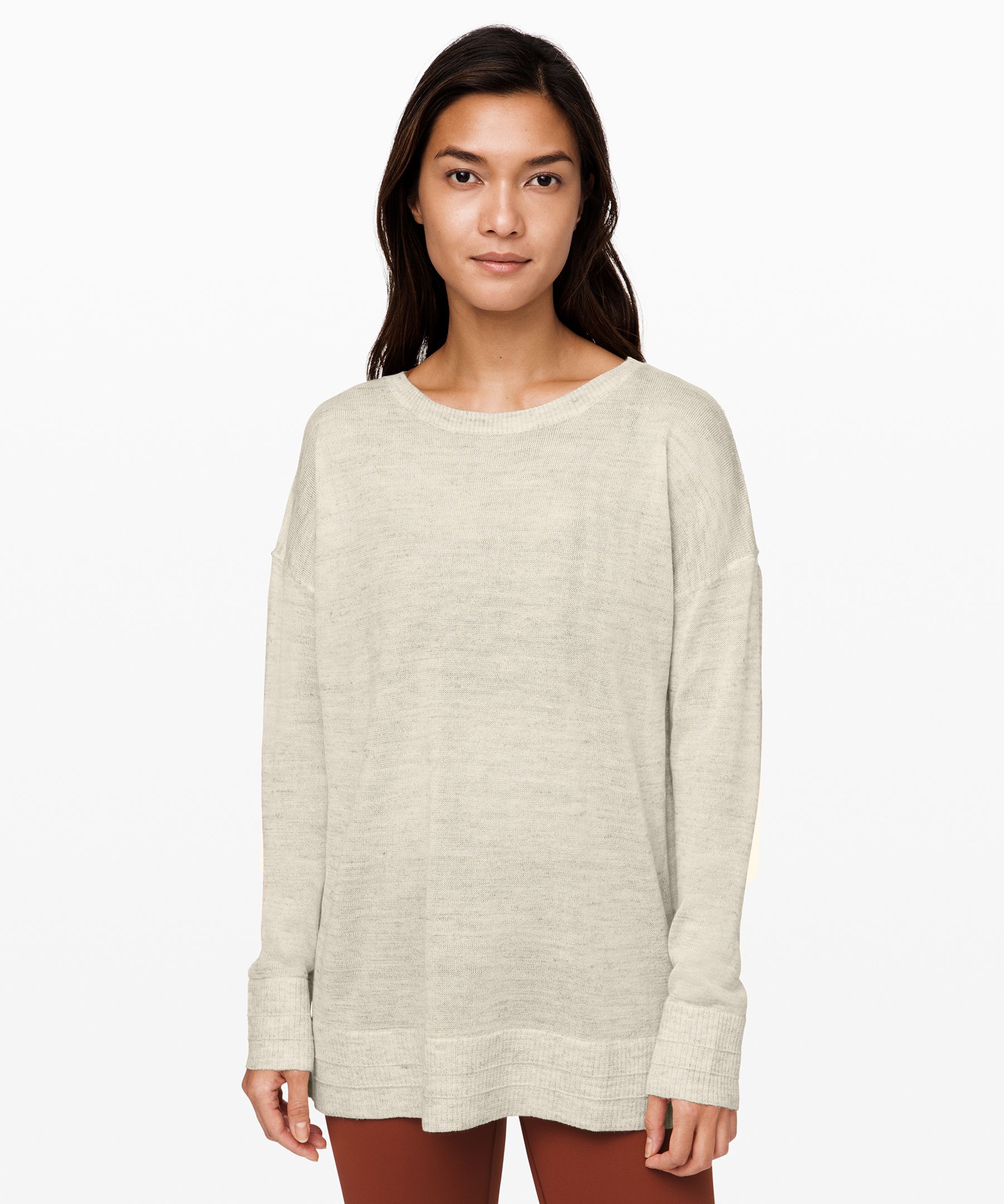 Lululemon Well Being Crew Sweater *linen In Khaki