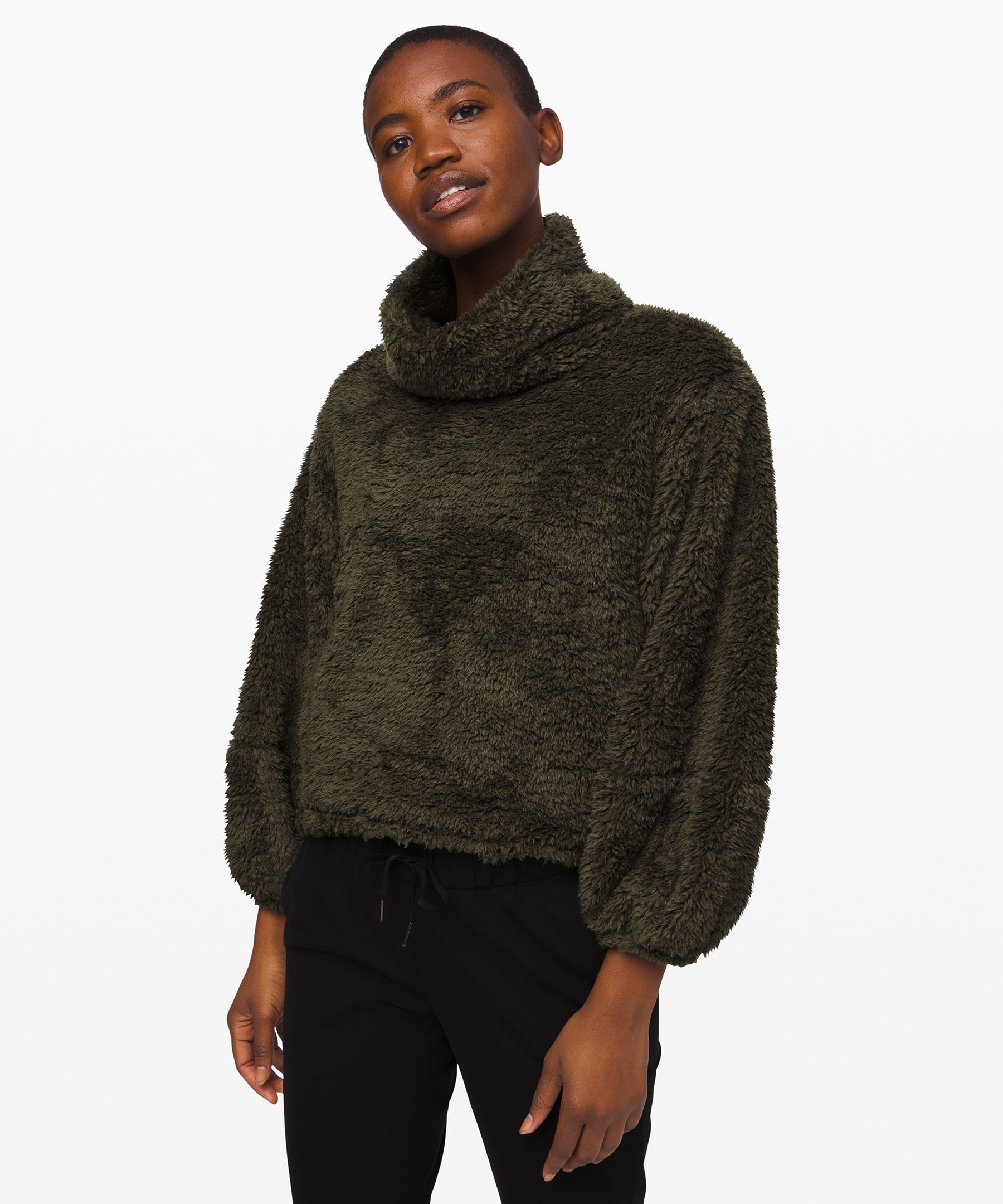 dark grey sherpa pullover