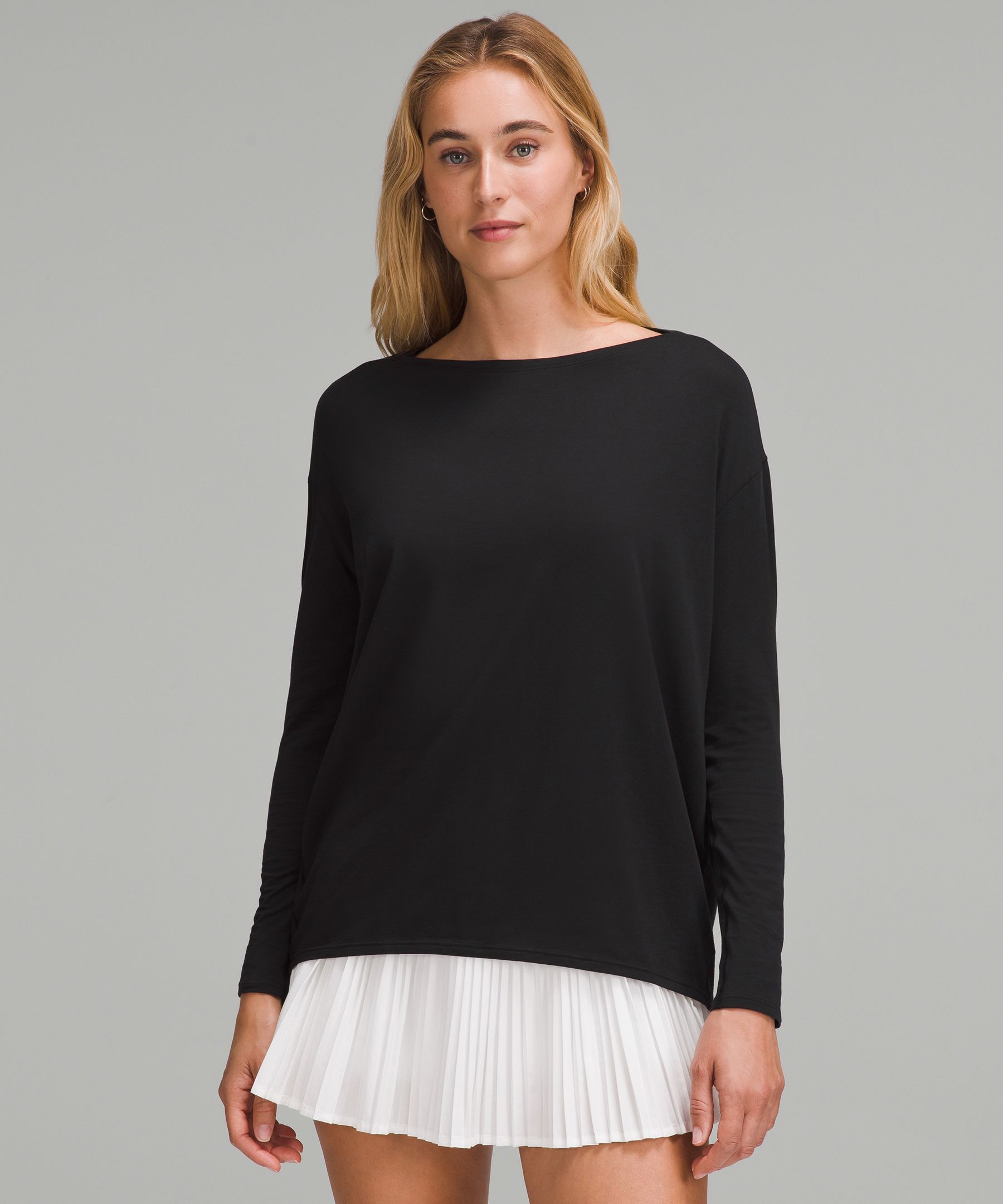 Lululemon Back In Action Long-sleeve Shirt - Short Serve Stripe Heathered  Spiced Chai White