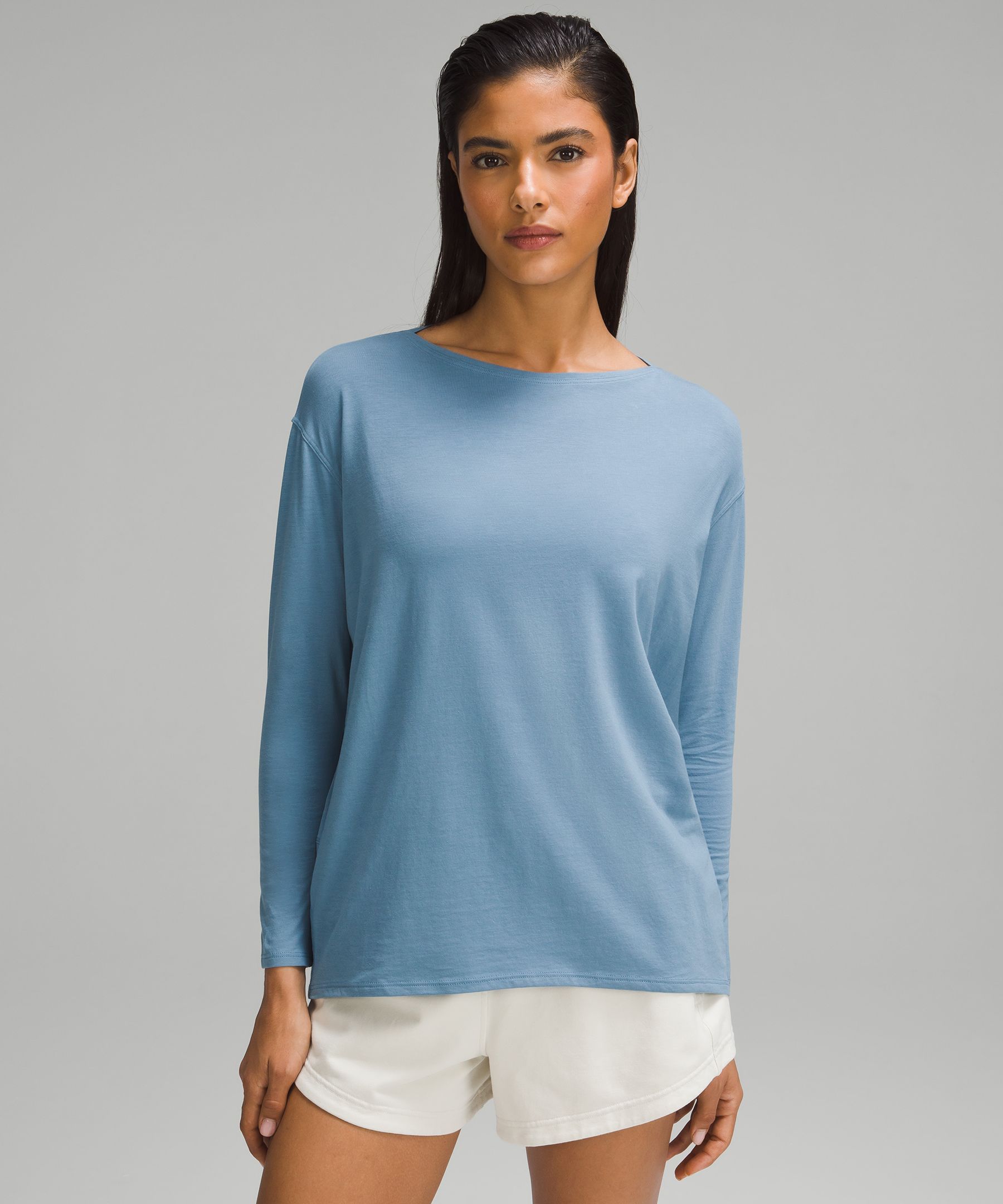ルルレモン back in action 長袖 ブルー系 サイズ6 Lululemon Back In Action Long-sleeve Shirt | ModeSens