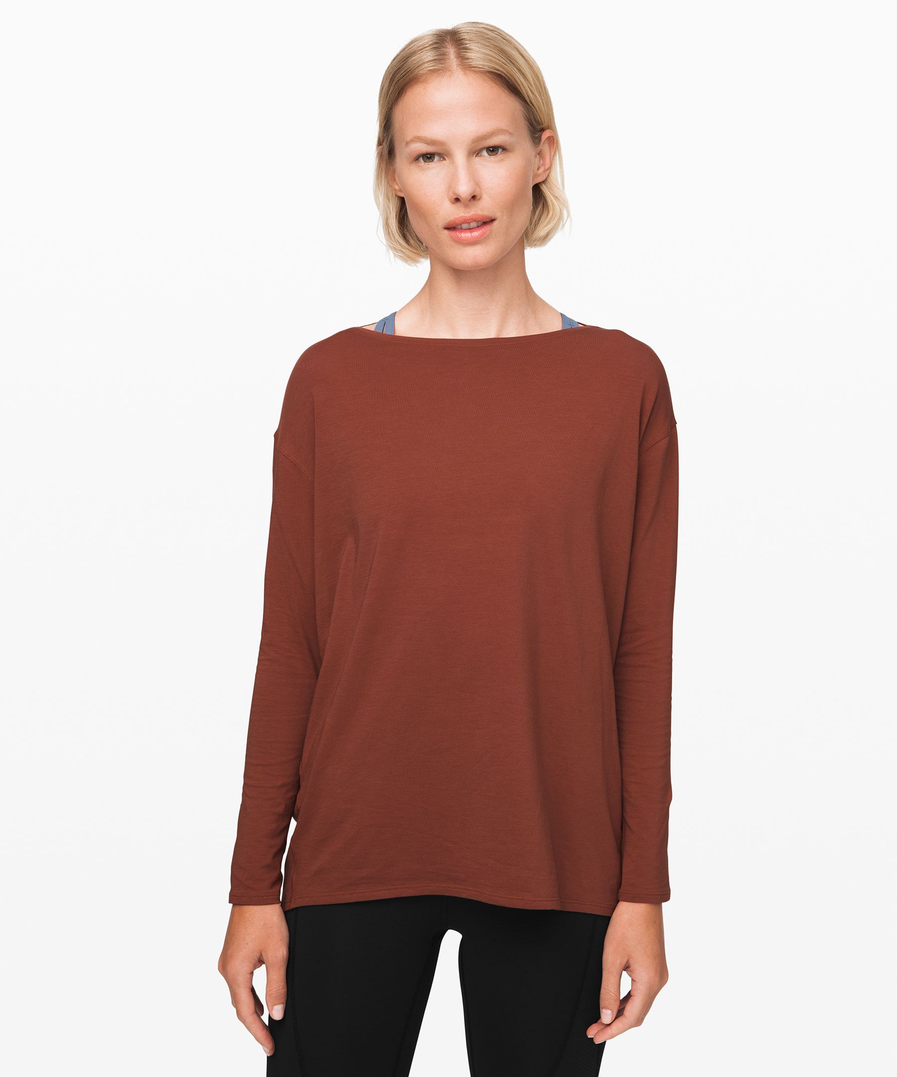 Lululemon Back In Action Long Sleeve In Rustic Clay