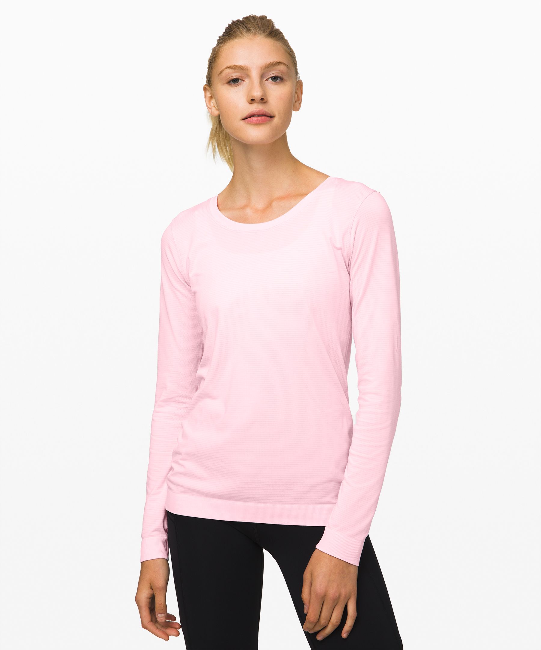 Lululemon Swiftly Relaxed Long Sleeve In Powdered Rose/powdered Rose