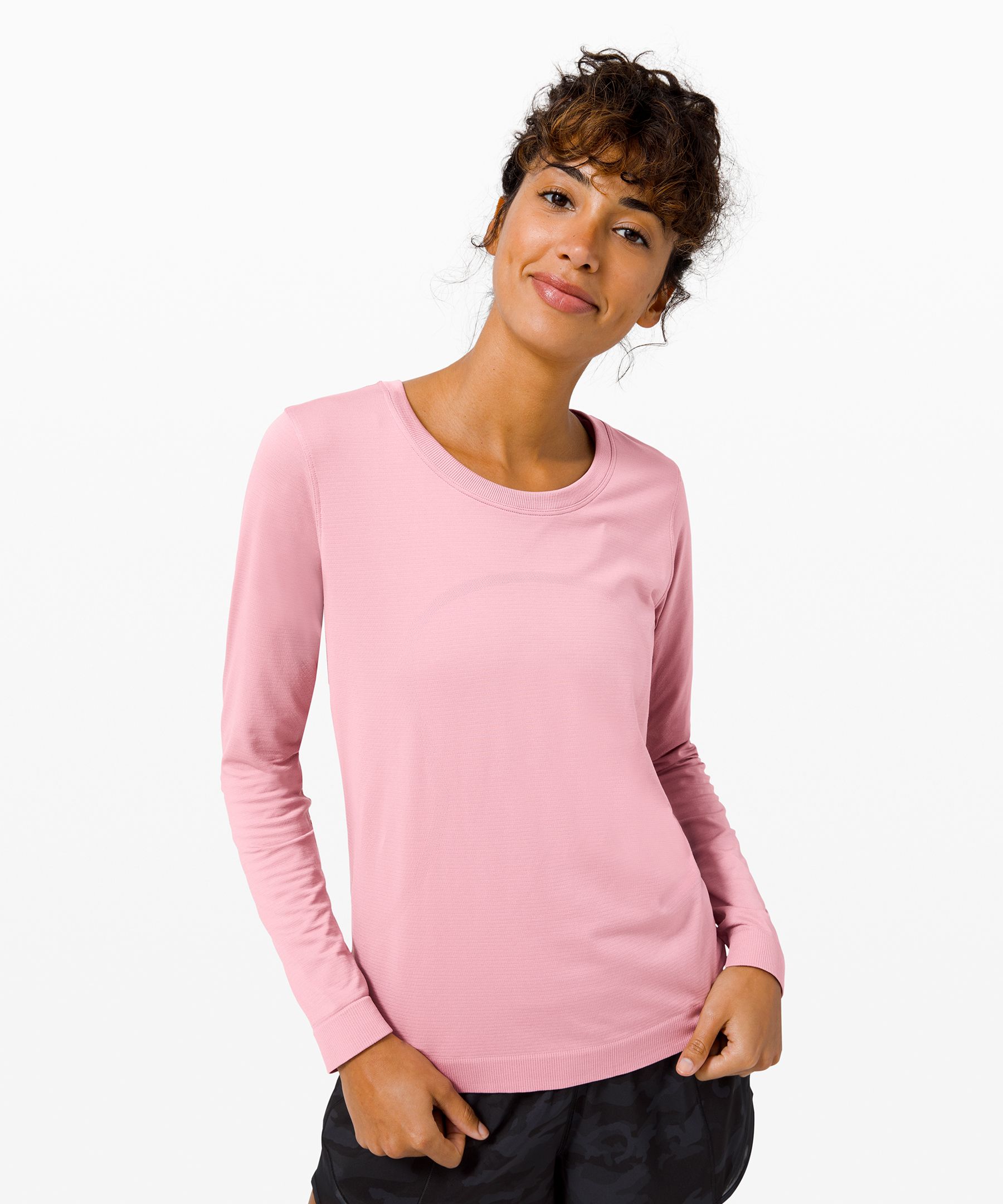 Lululemon Swiftly Relaxed Long Sleeve In Pink Taupe/pink Taupe