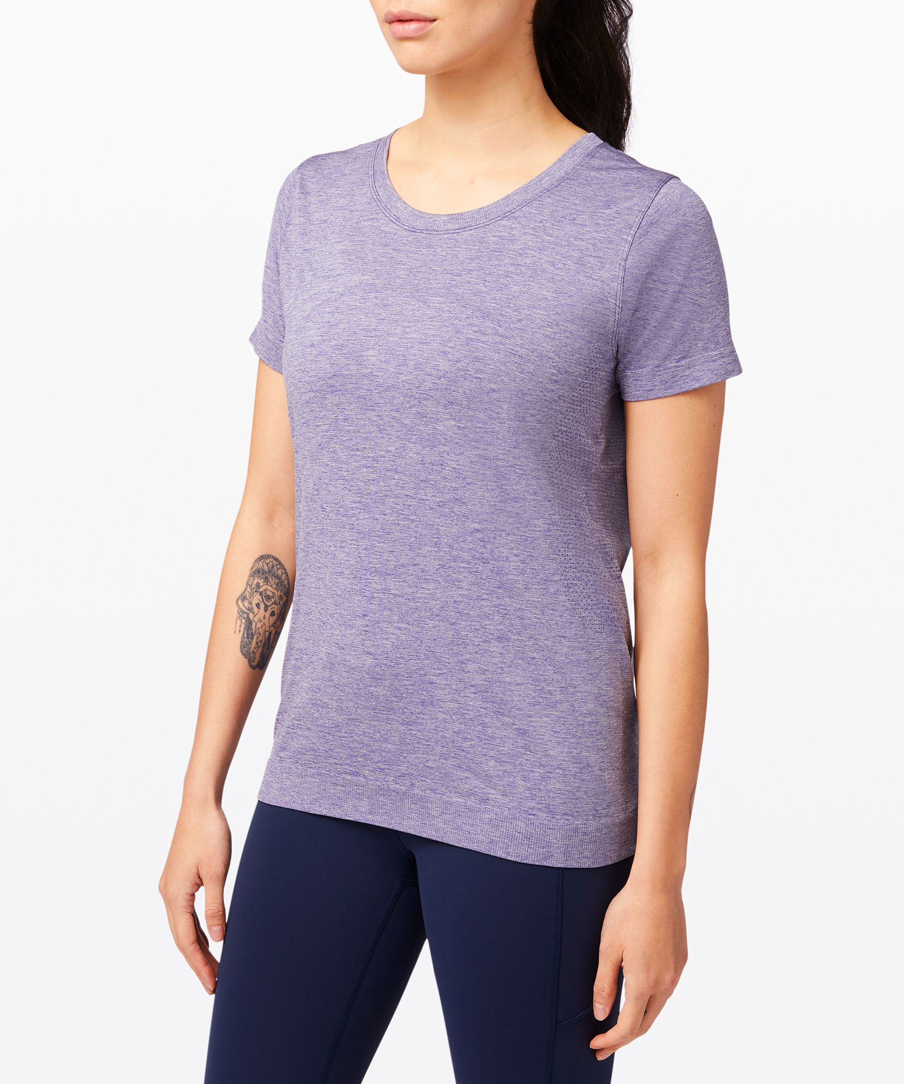 Lululemon Swiftly Relaxed Short Sleeve 2.0 In Midnight Orchid/iced Iris