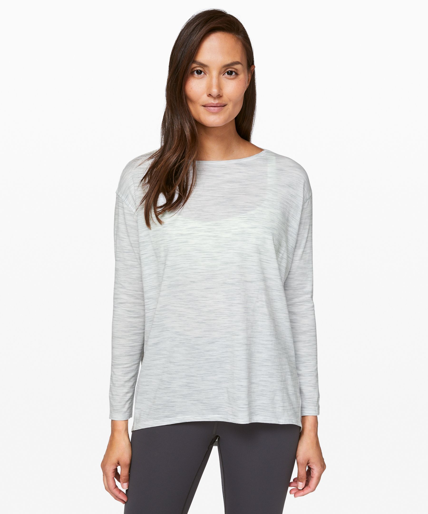 Lululemon Reinstate Long Sleeve Henley - Heathered Raw Linen - lulu fanatics