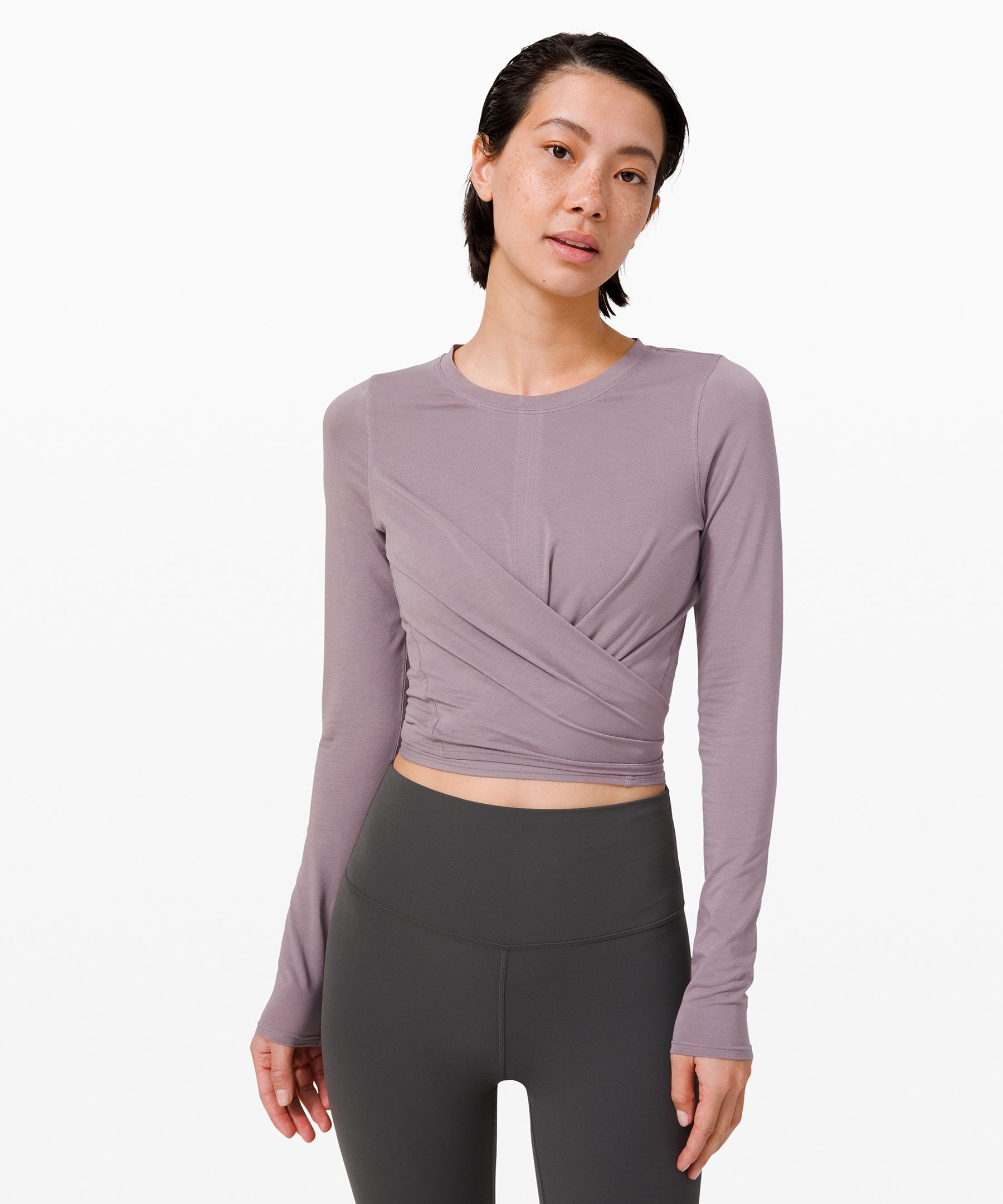 lululemon athletica Time To Restore Nulu Long Sleeve Shirt in Gray