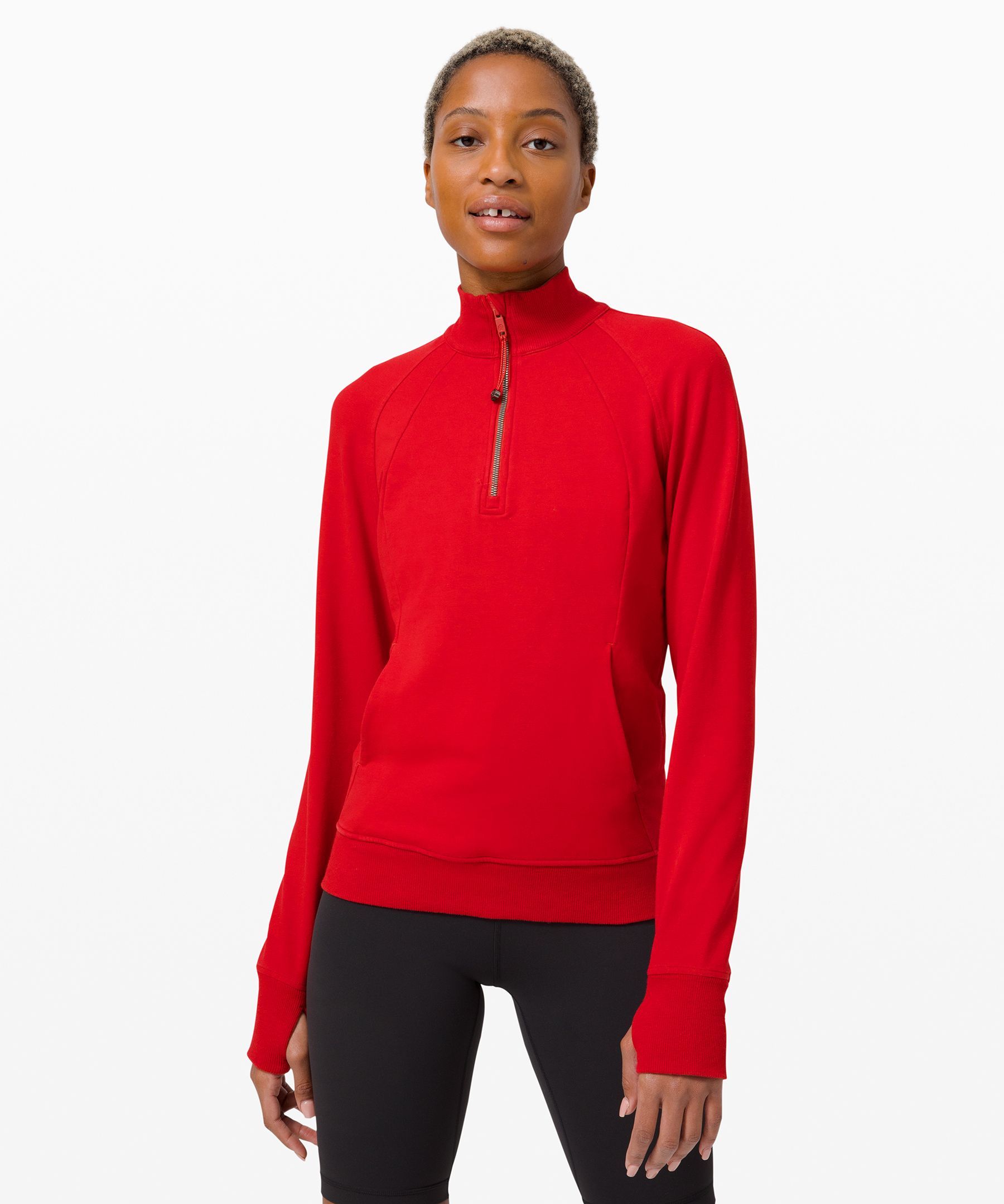 Lululemon Scuba 1/2 Zip In Dark Red | ModeSens
