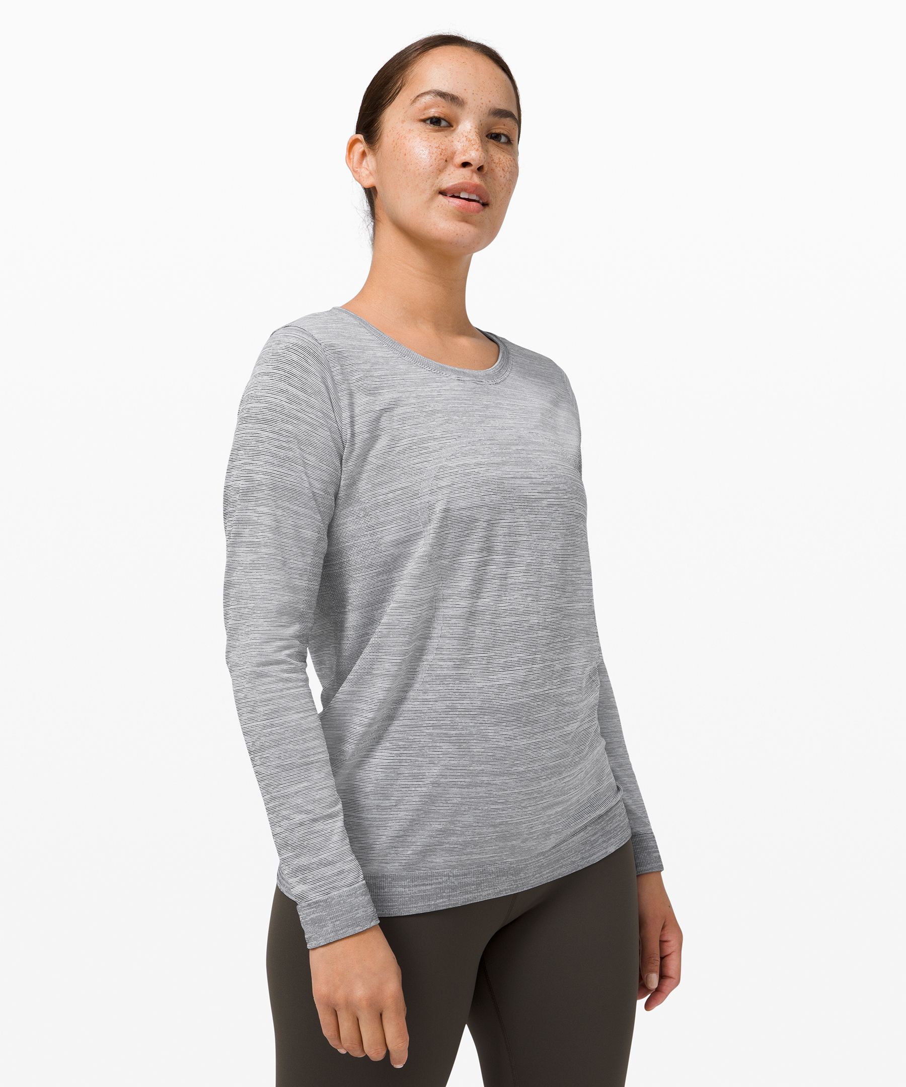 Lululemon Swiftly Relaxed-fit Long Sleeve Shirt In Painted Camo Silver Blue/sheer  Blue