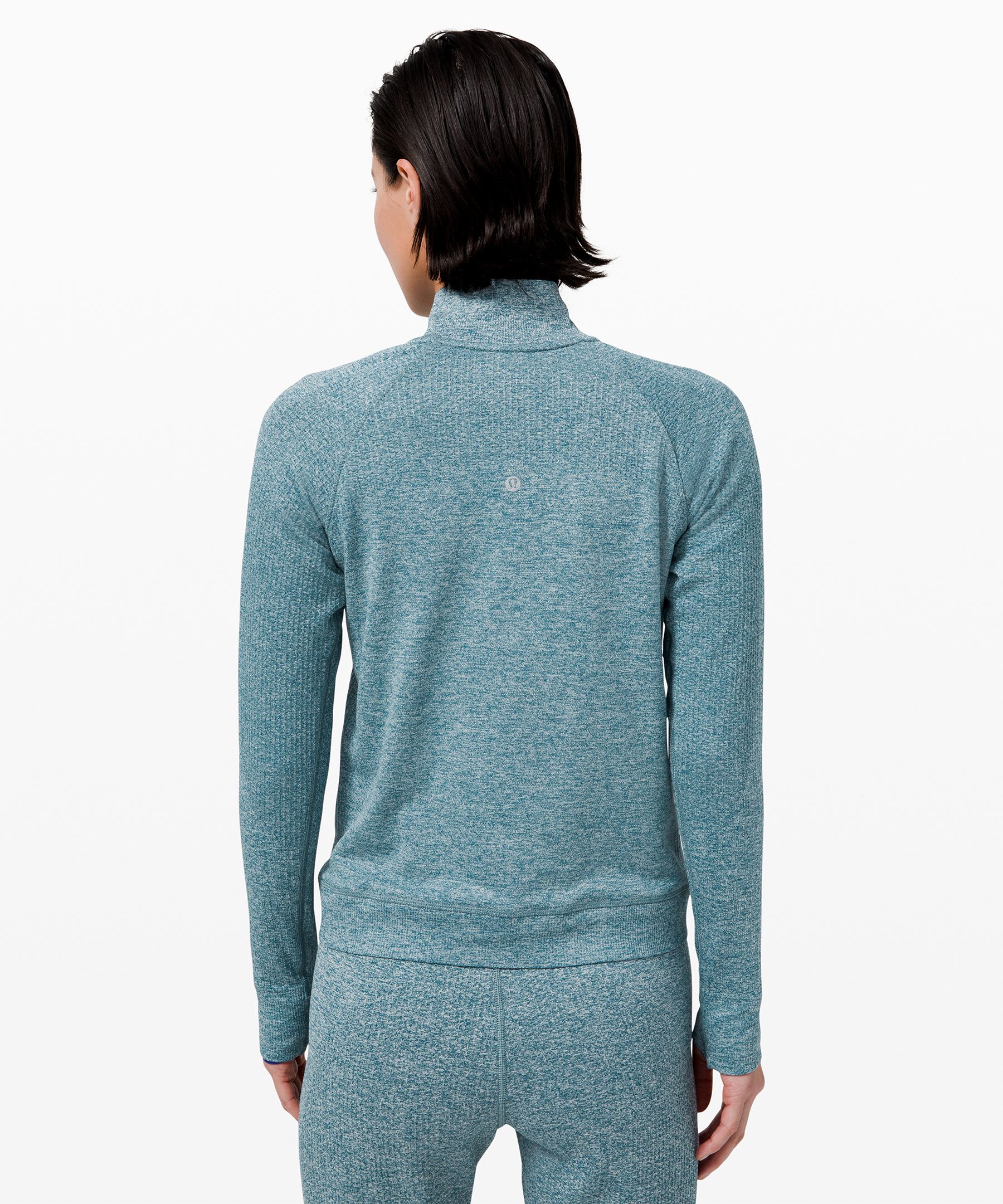 Lululemon Engineered Warmth Half Zip In Rainforest Green