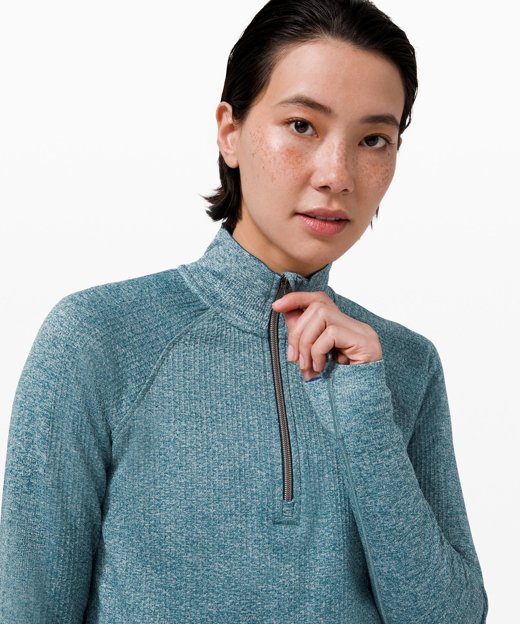 Lululemon Engineered Warmth Half Zip In Rainforest Green