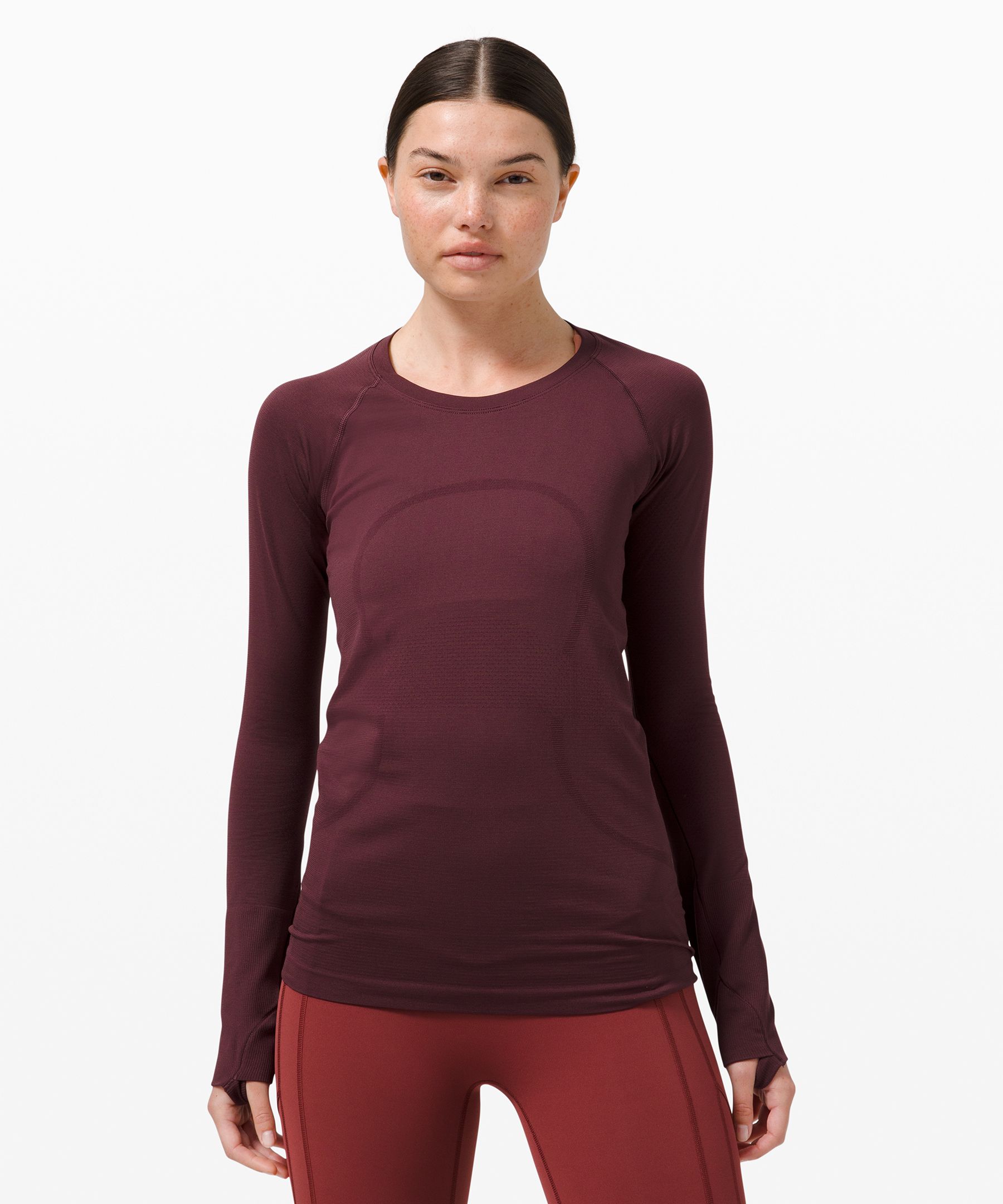 Lululemon Swiftly Tech Long Sleeve 2.0 In Burgundy