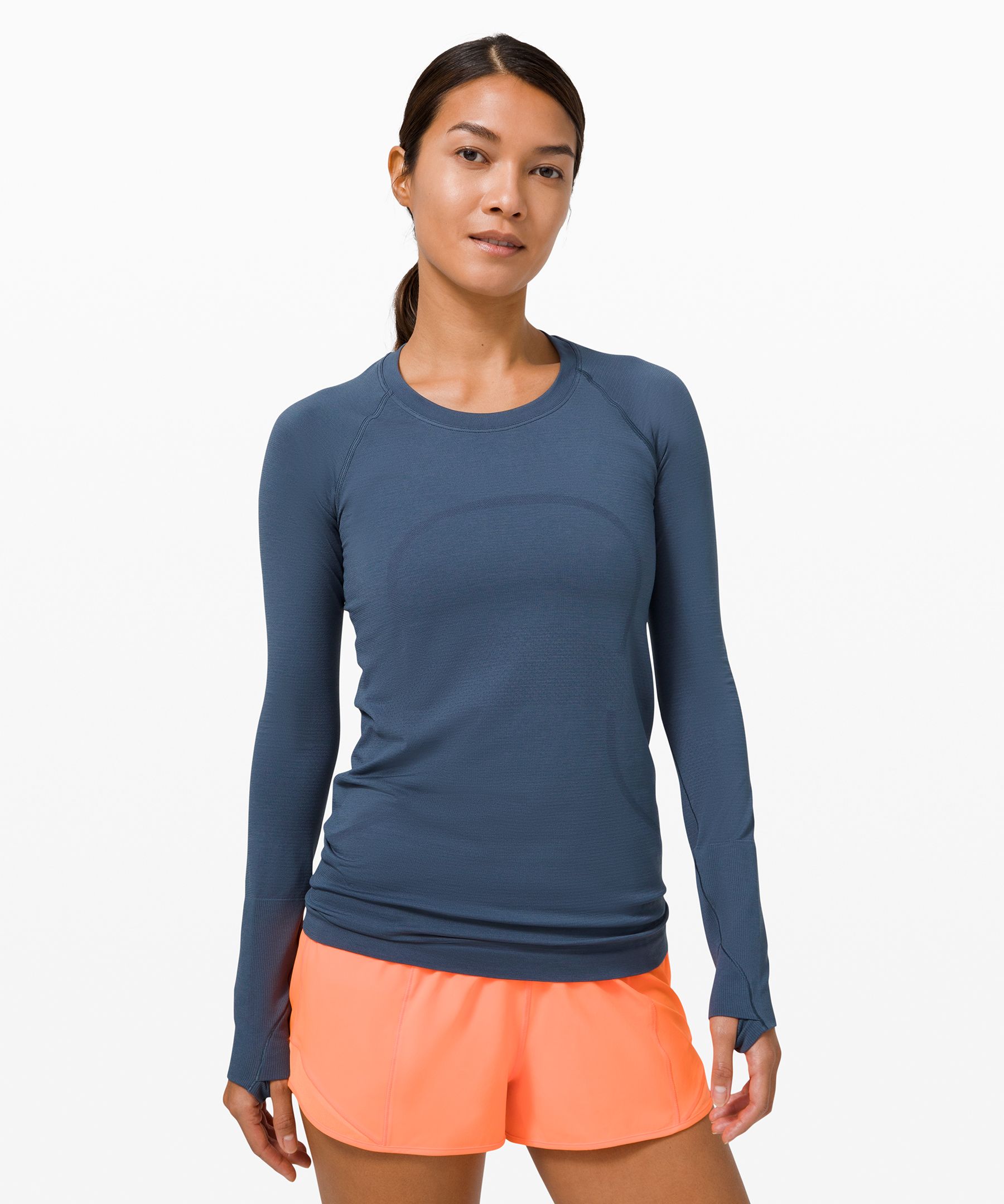 Lululemon Swiftly Tech Long Sleeve Shirt 2.0 *Race Length - True Navy /  Iron Blue - lulu fanatics