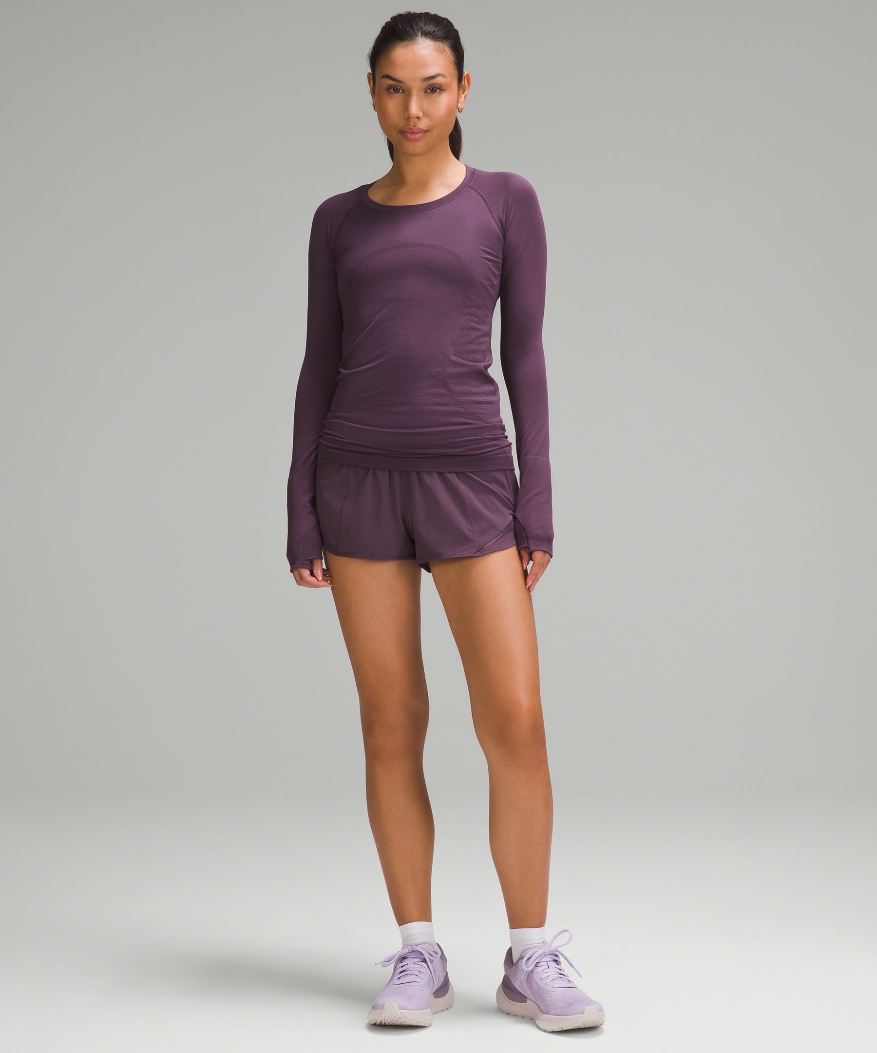 Women's Rib Full Length Bodysuit - All In Motion™ Lilac Purple XXL