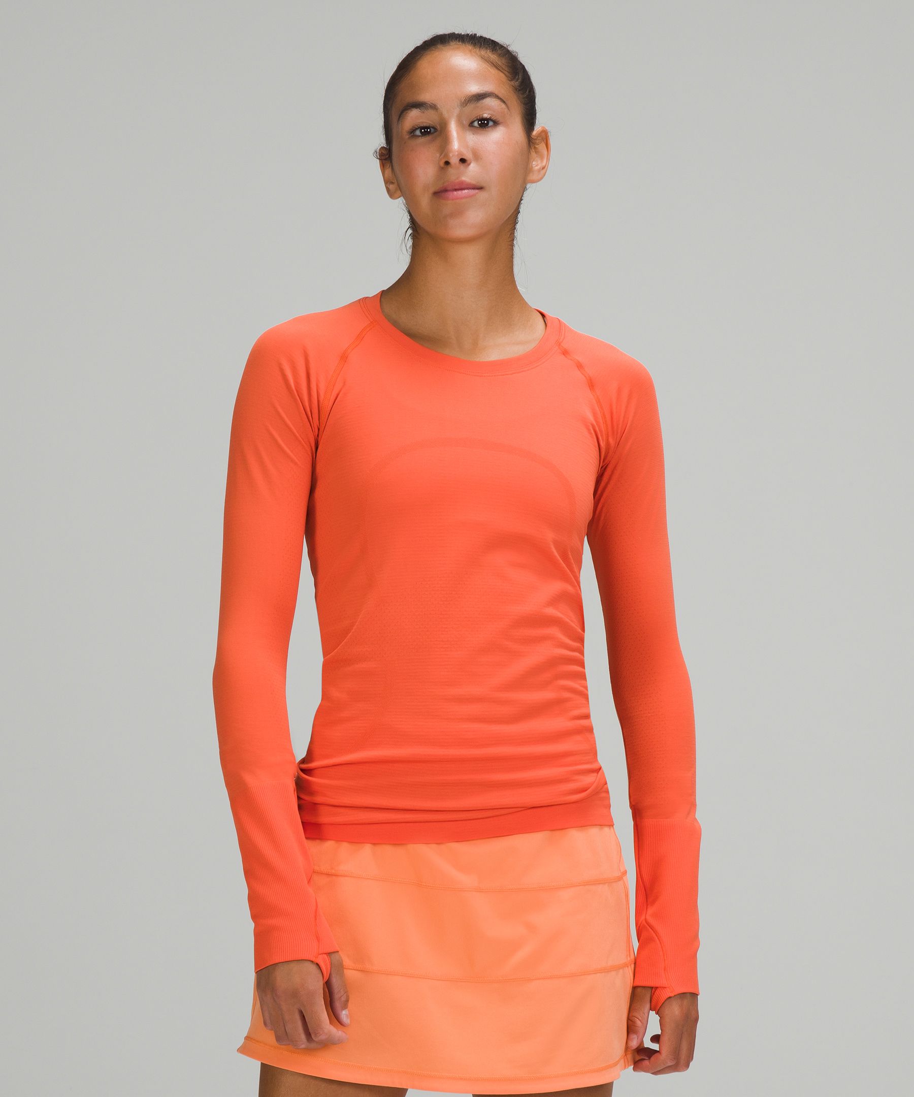 Lululemon Swiftly Tech Long Sleeve Shirt 2.0 In Warm Coral/warm Coral