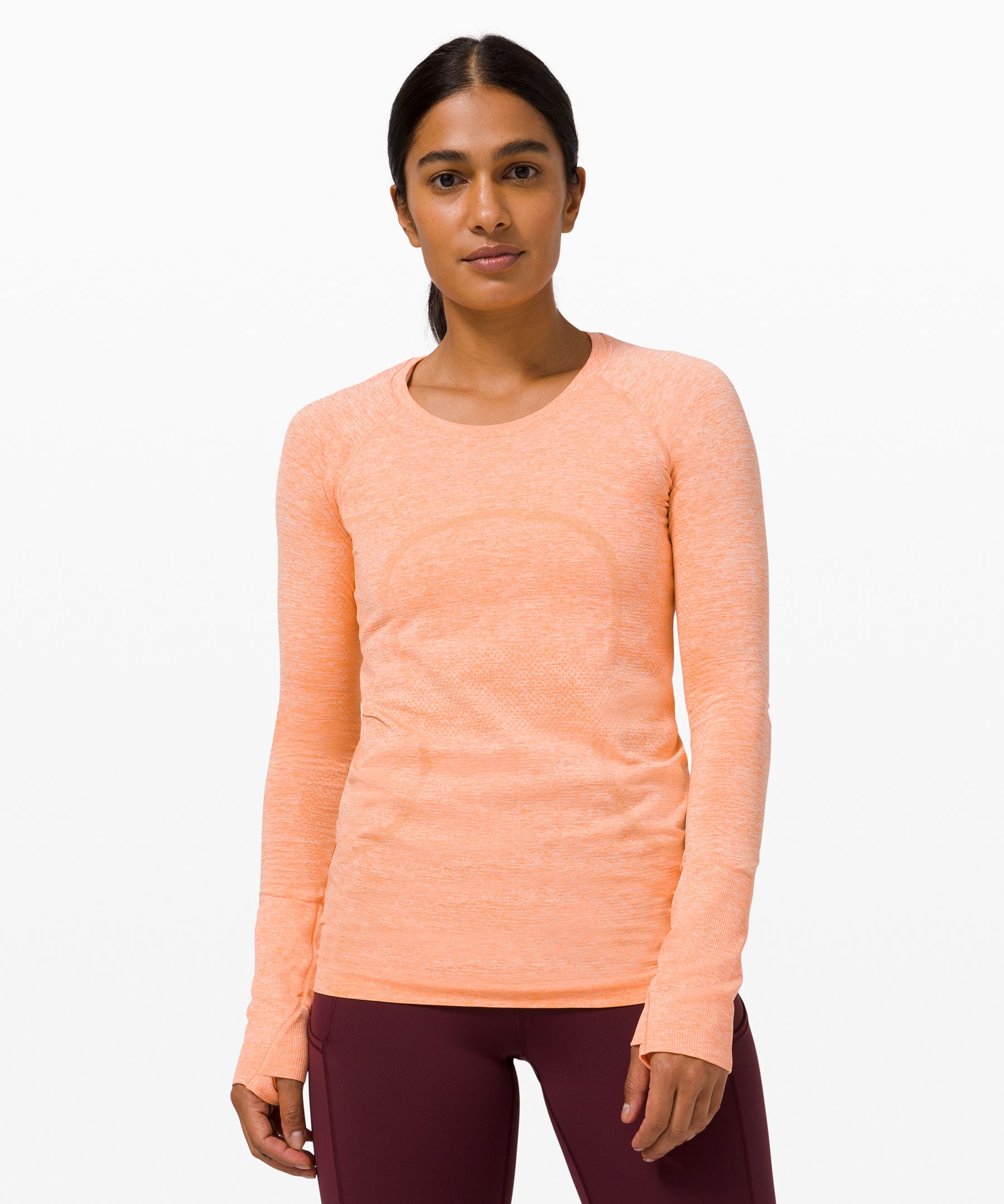 Lululemon Swiftly Tech Long Sleeve 2.0 In Orange