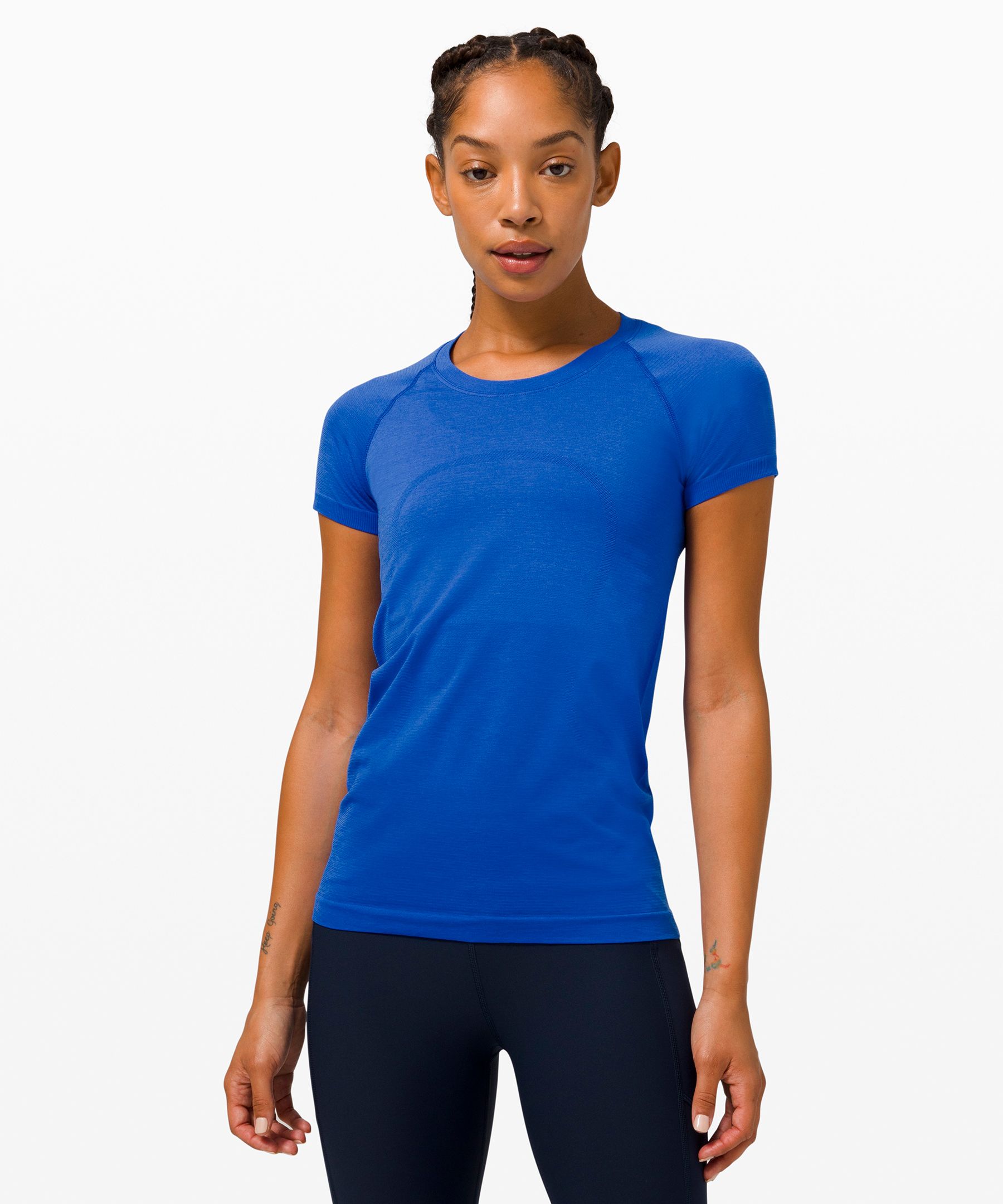 Lululemon Swiftly Tech Long Sleeve Crew - Cerulean Blue / Black