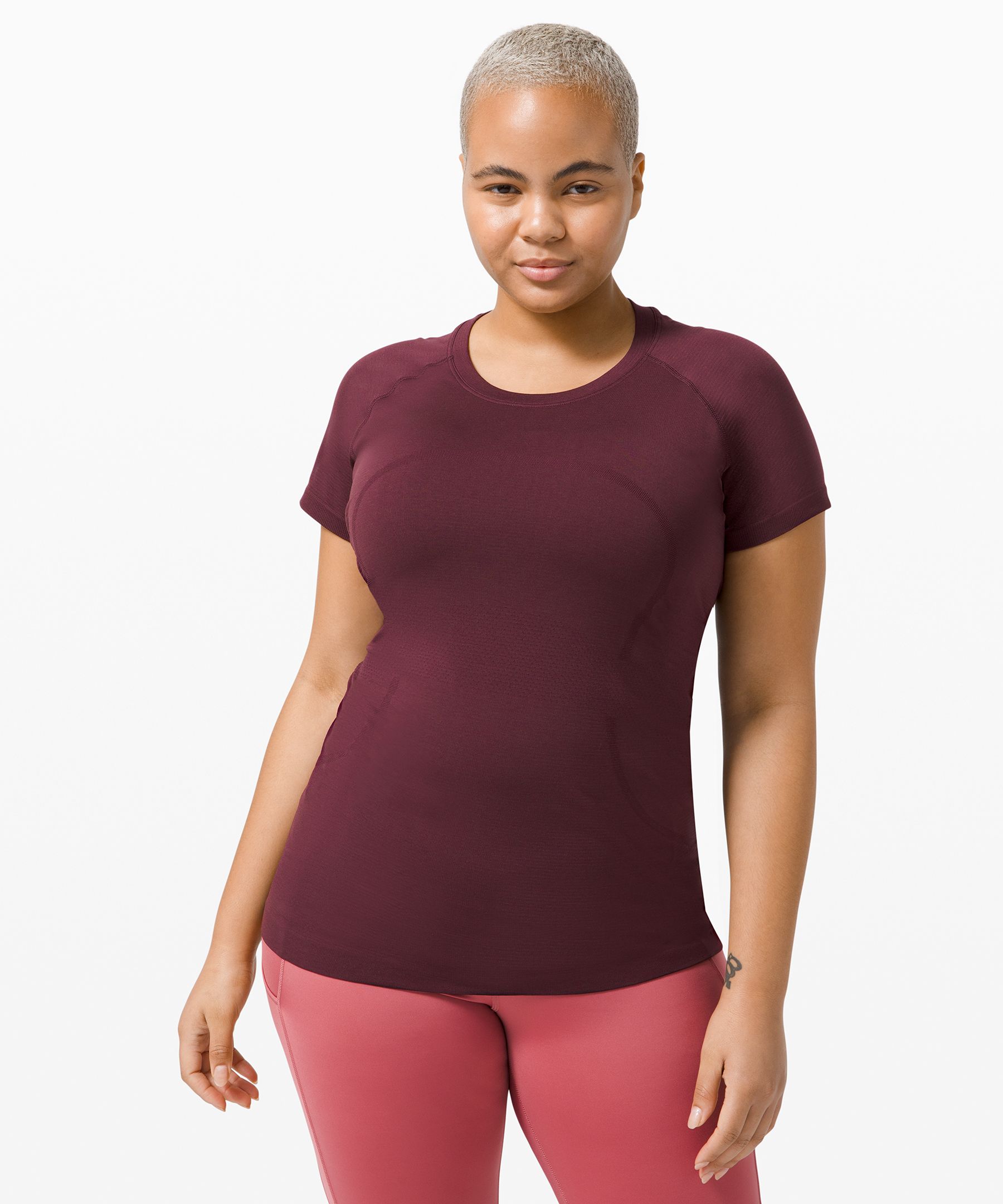 Lululemon Swiftly Tech Short Sleeve Shirt 2.0 In Cassis/cassis