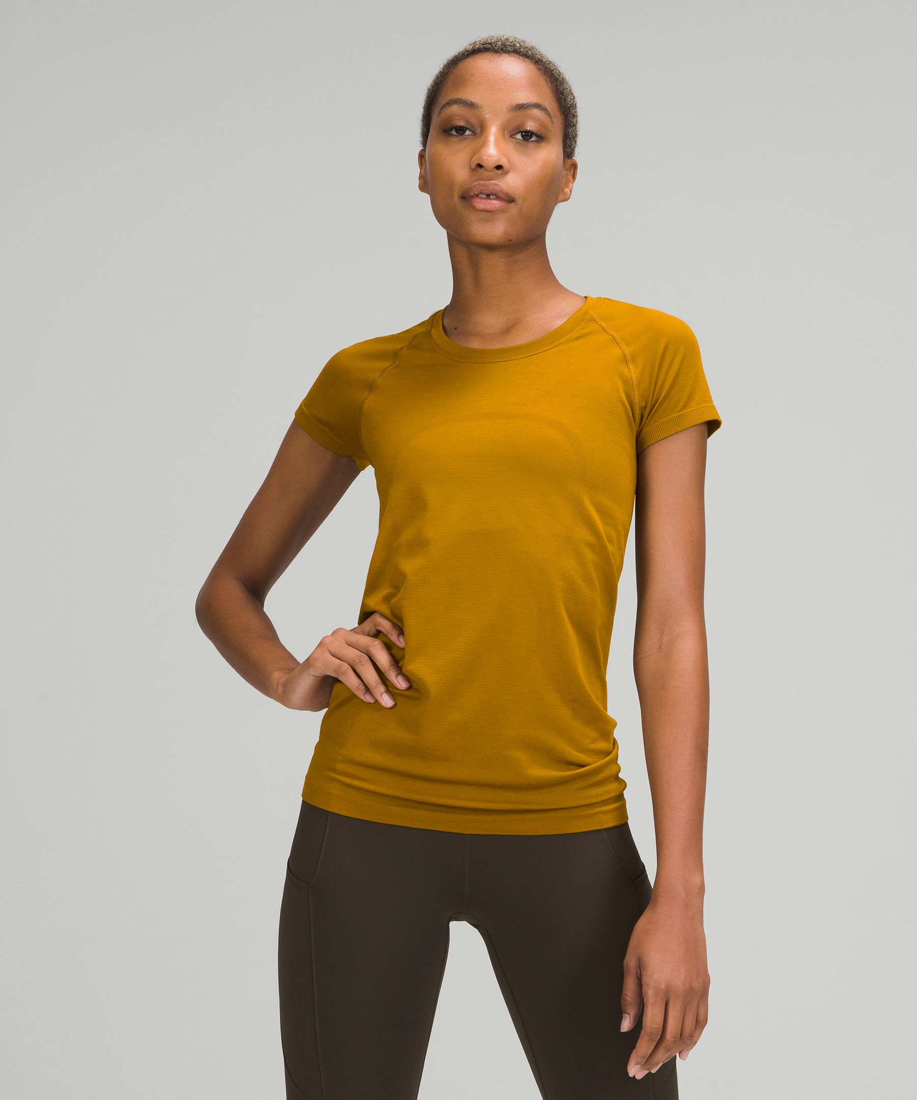 Lululemon Swiftly Tech Short Sleeve Shirt 2.0 In Gold Spice/gold Spice